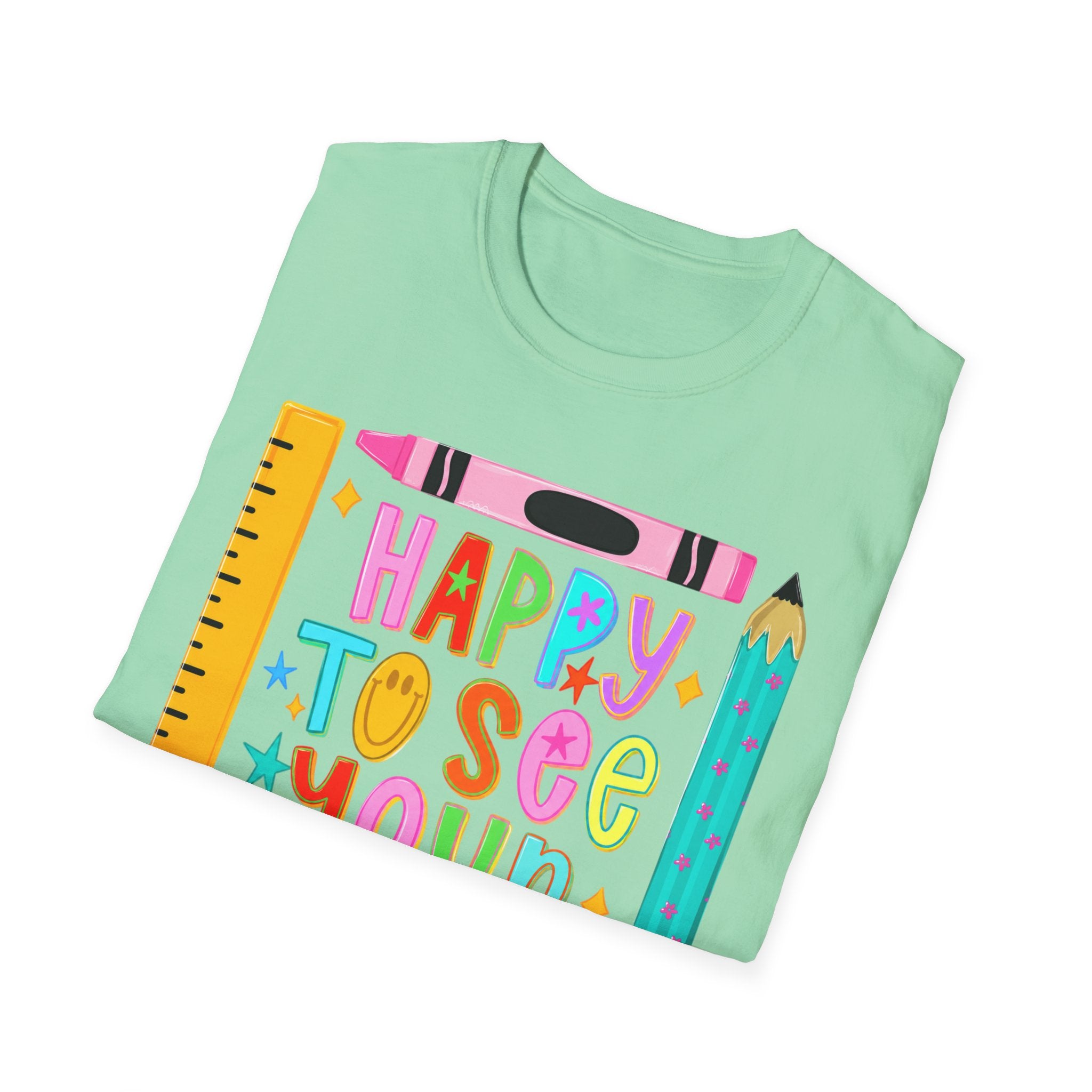 “Happy To See Your Face” Teacher Tee