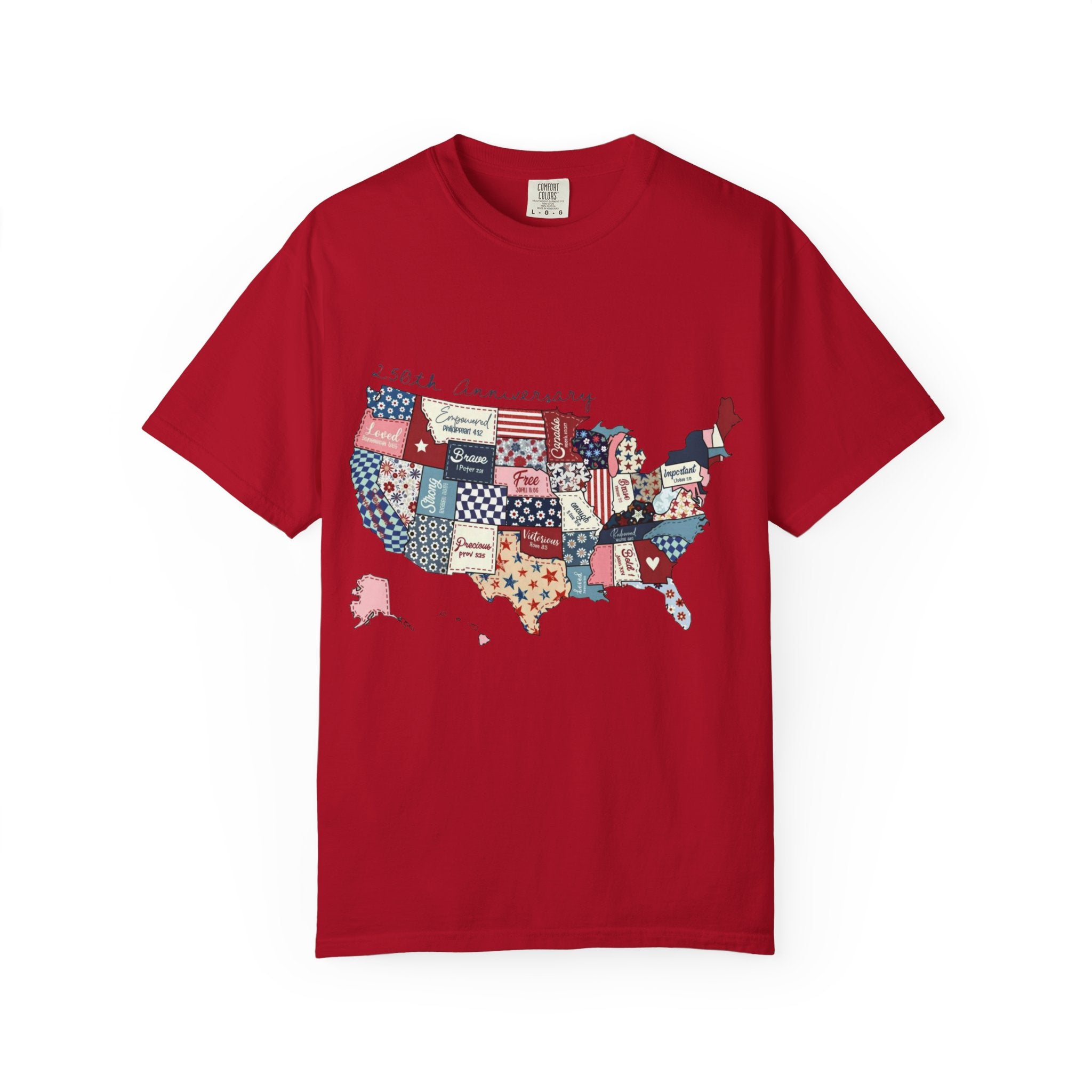 Comfort Colors- Patchwork USA Map T-Shirt