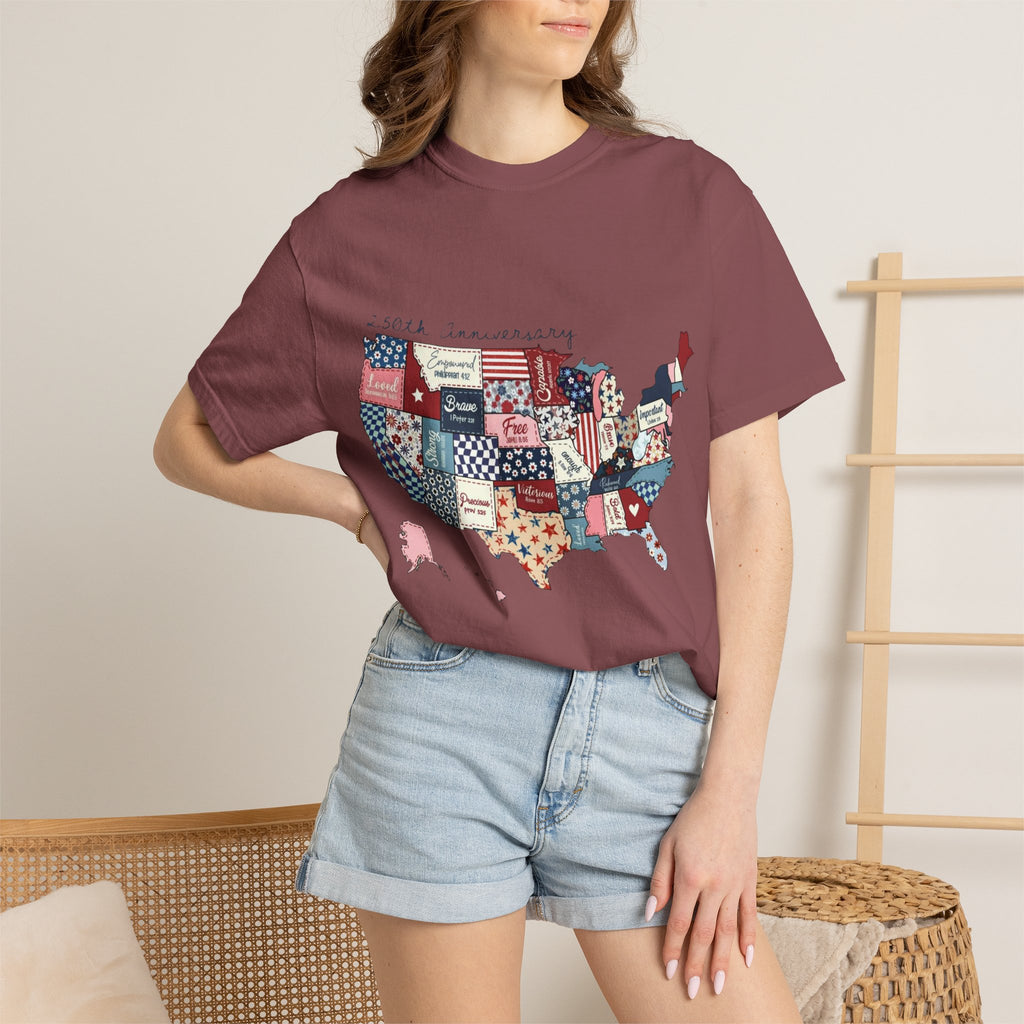 Comfort Colors- Patchwork USA Map T-Shirt