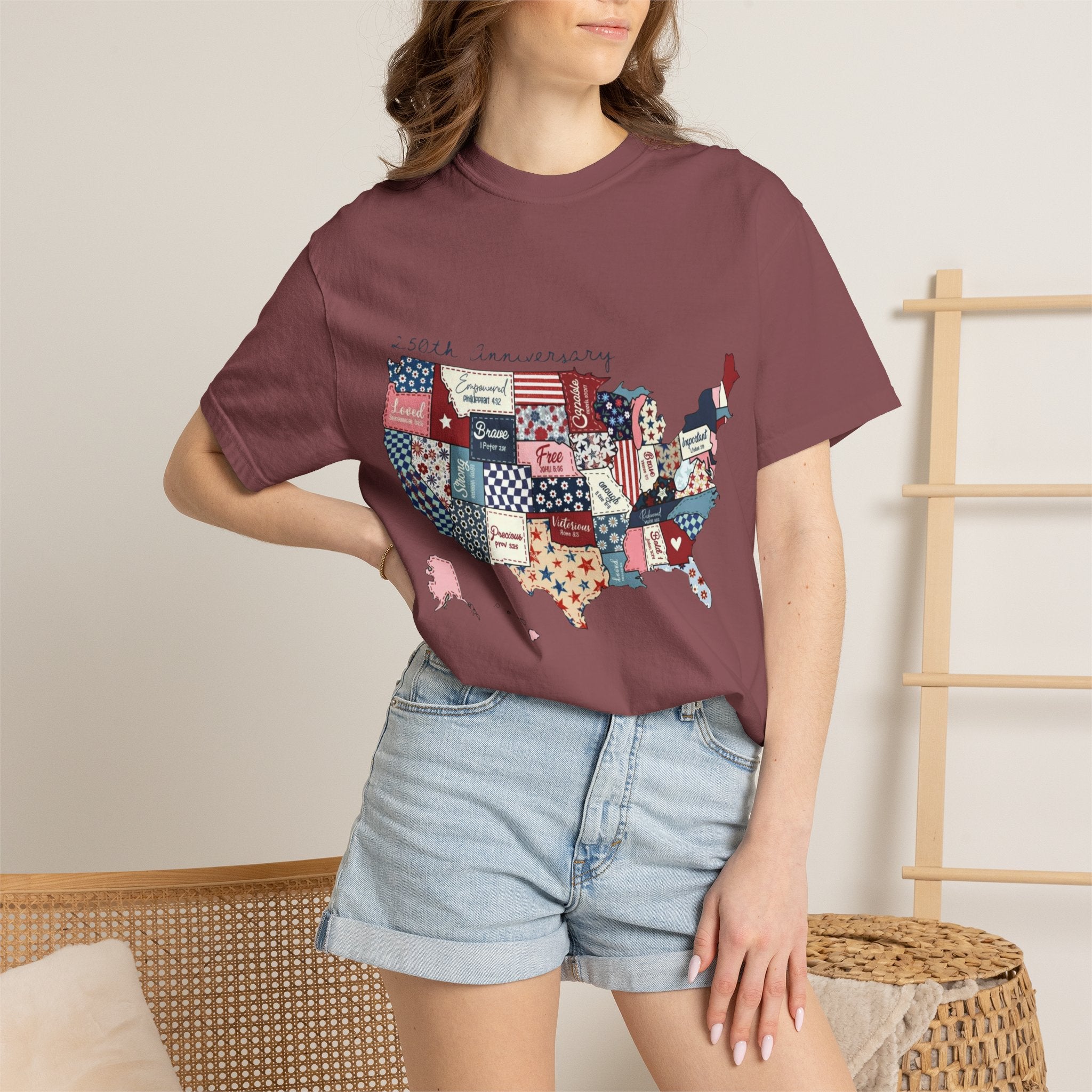 Comfort Colors- Patchwork USA Map T-Shirt