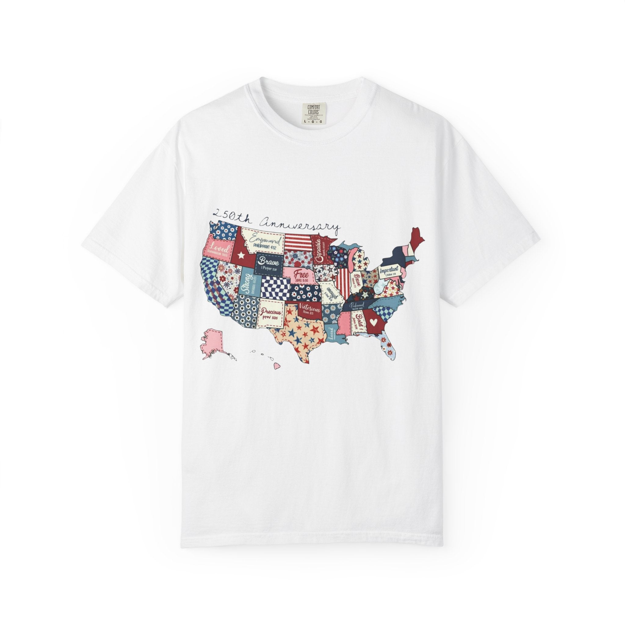 Comfort Colors- Patchwork USA Map T-Shirt