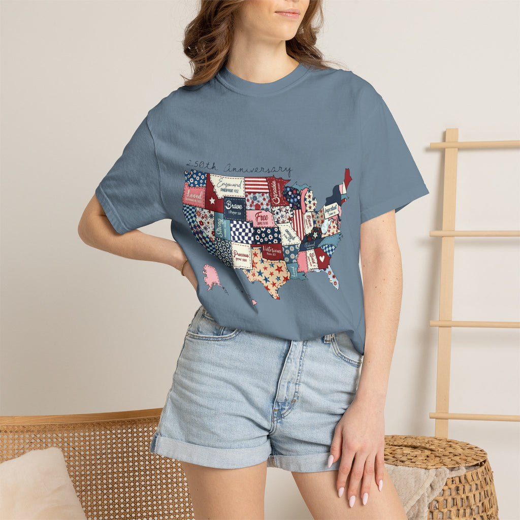 Comfort Colors- Patchwork USA Map T-Shirt