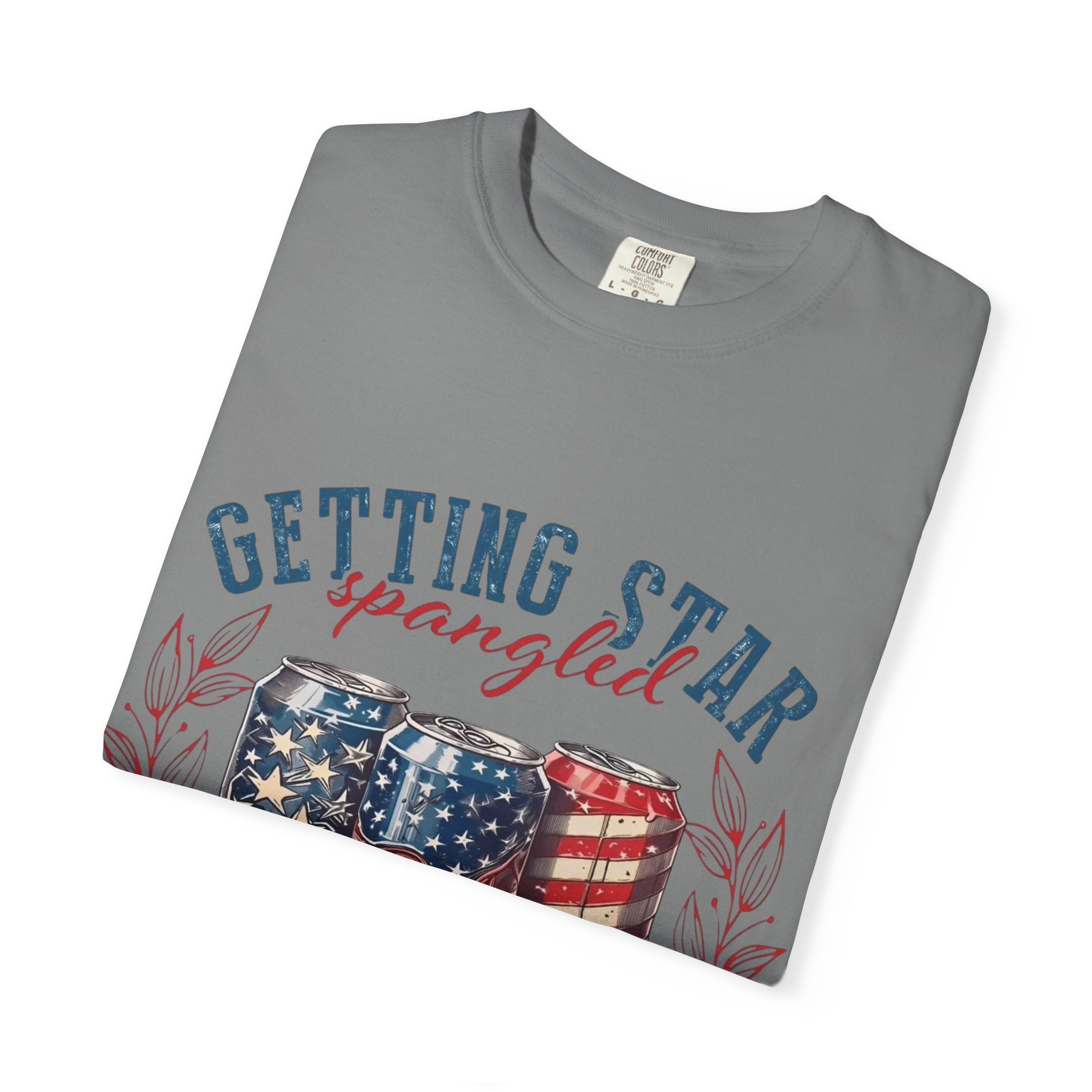 Getting Star Spangled Hammered T-Shirt — Patriotic Beer Can Graphic