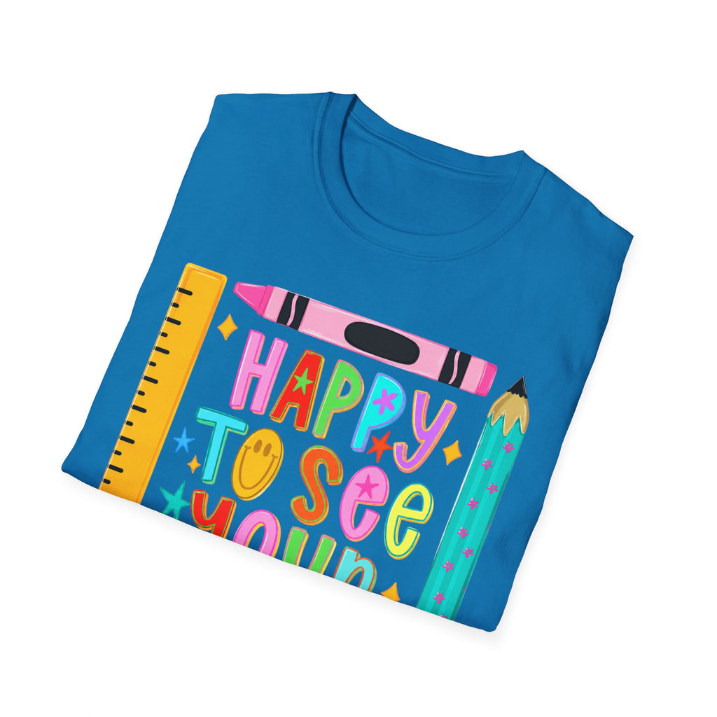 “Happy To See Your Face” Teacher Tee