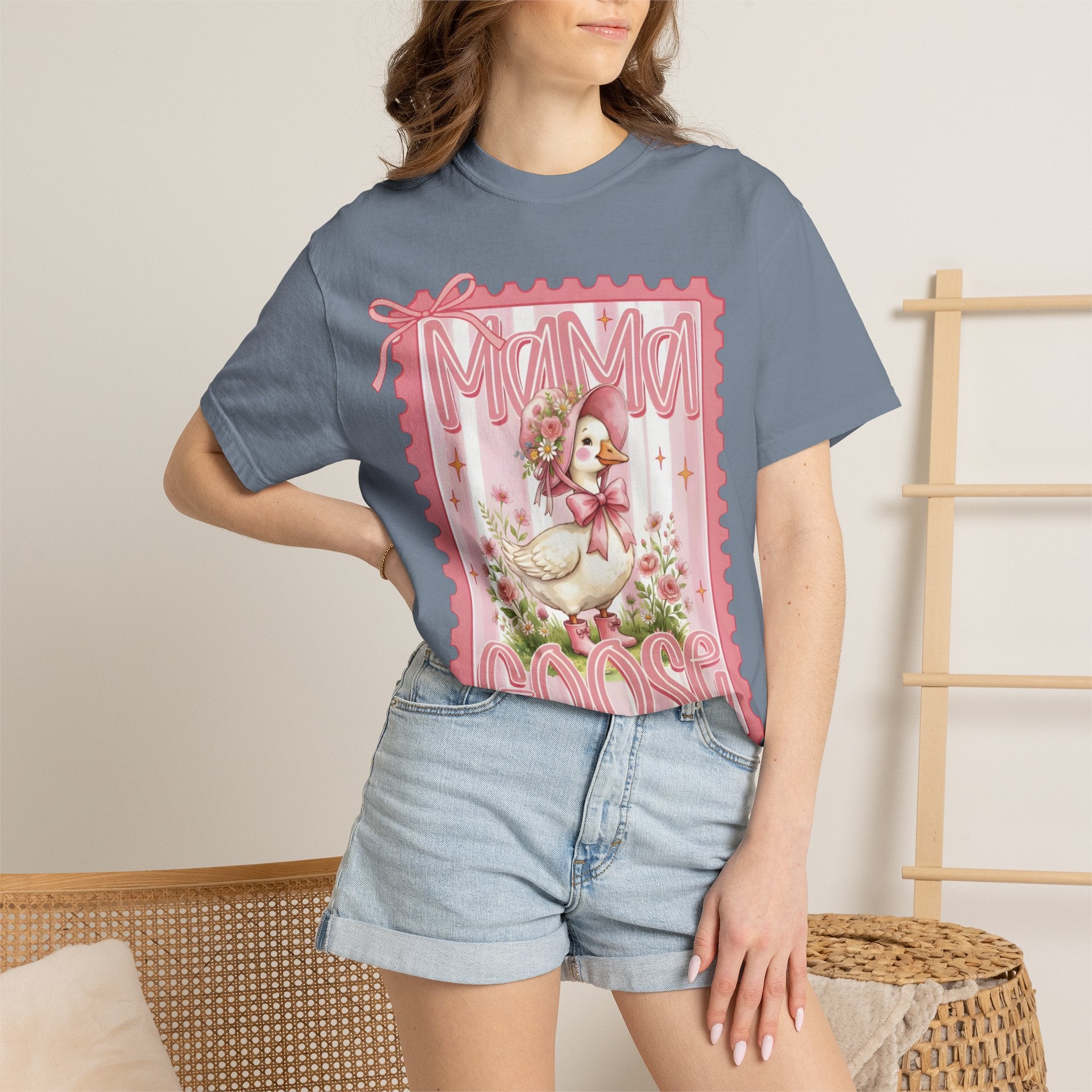 Mama Goose T-Shirt — Vintage Pink Nursery Illustration Tee