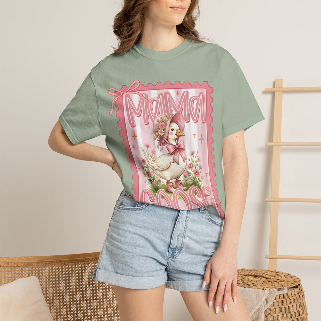 Mama Goose T-Shirt — Vintage Pink Nursery Illustration Tee