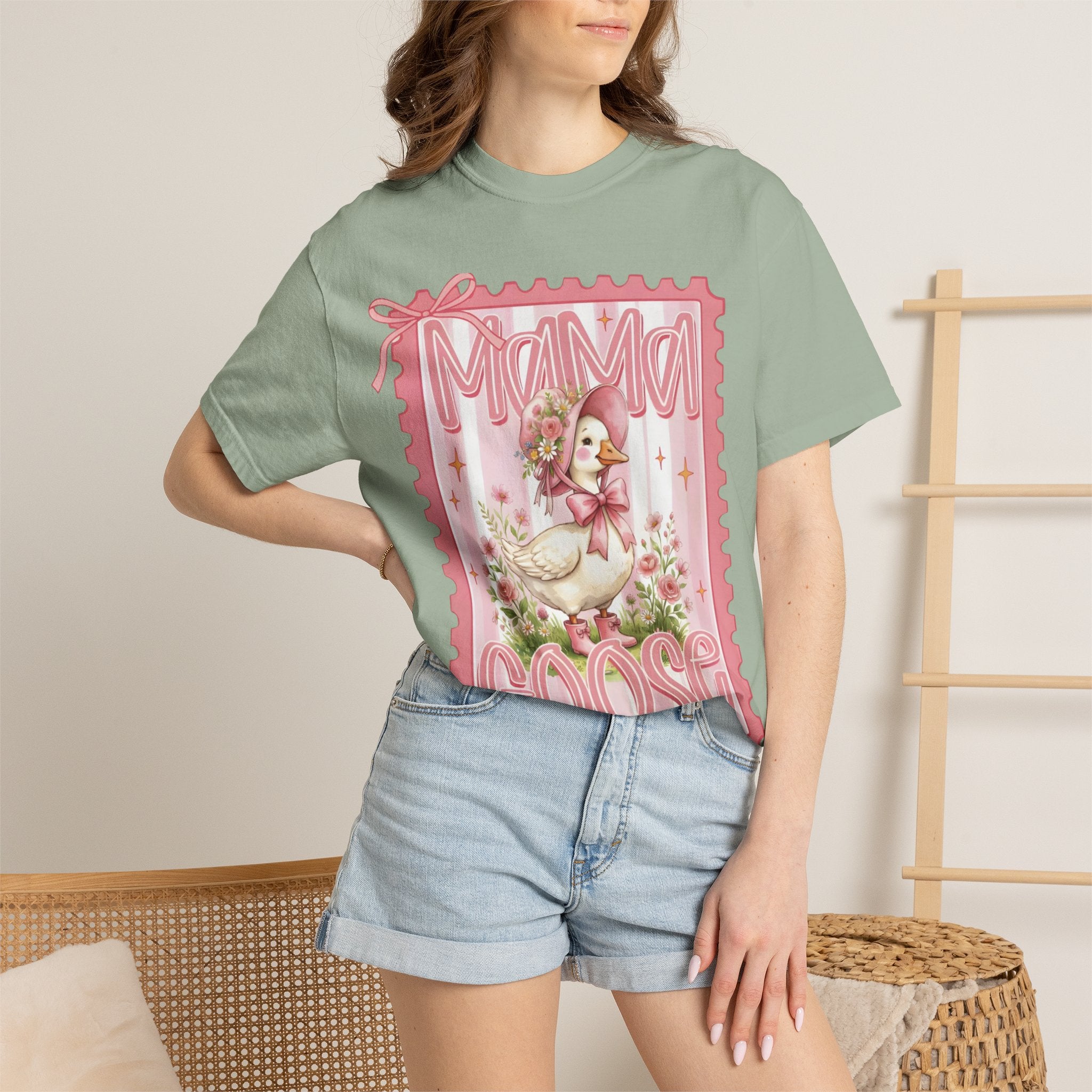 Mama Goose T-Shirt — Vintage Pink Nursery Illustration Tee