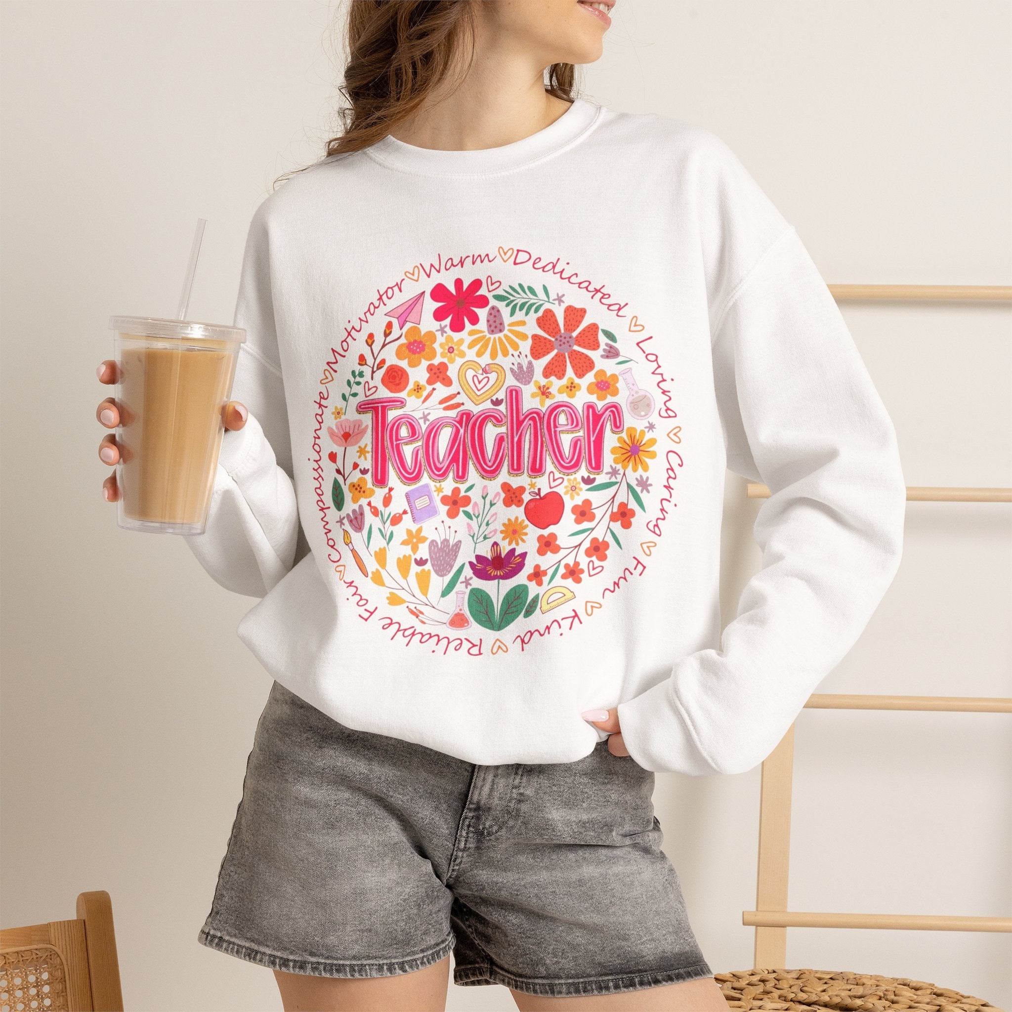 Teacher Floral Sweatshirt