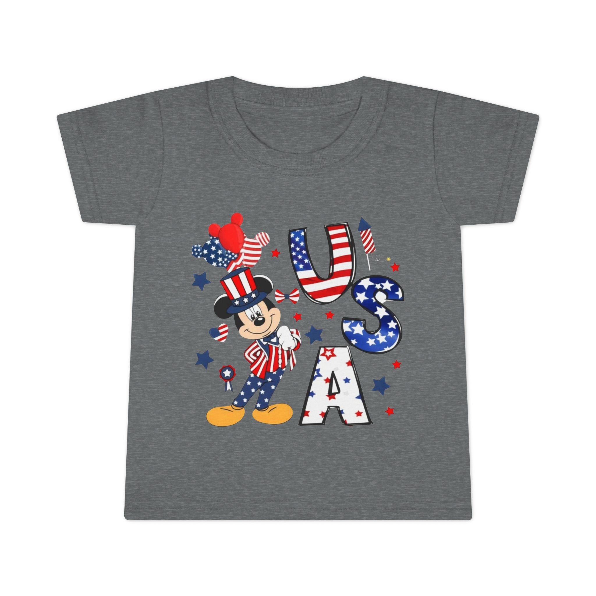 Patriotic Toddler T-Shirt — USA Stars & Stripes (Mouse)