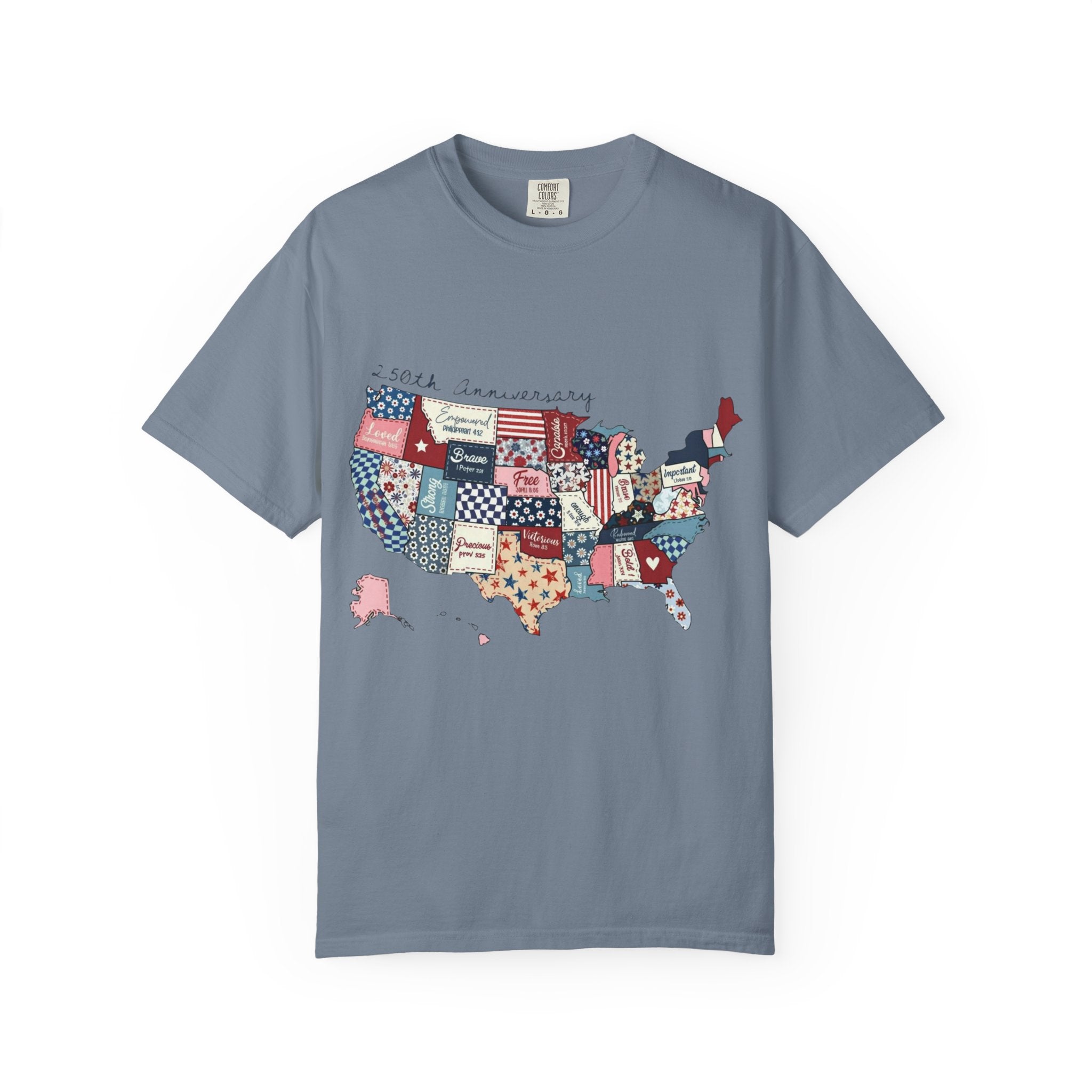 Comfort Colors- Patchwork USA Map T-Shirt
