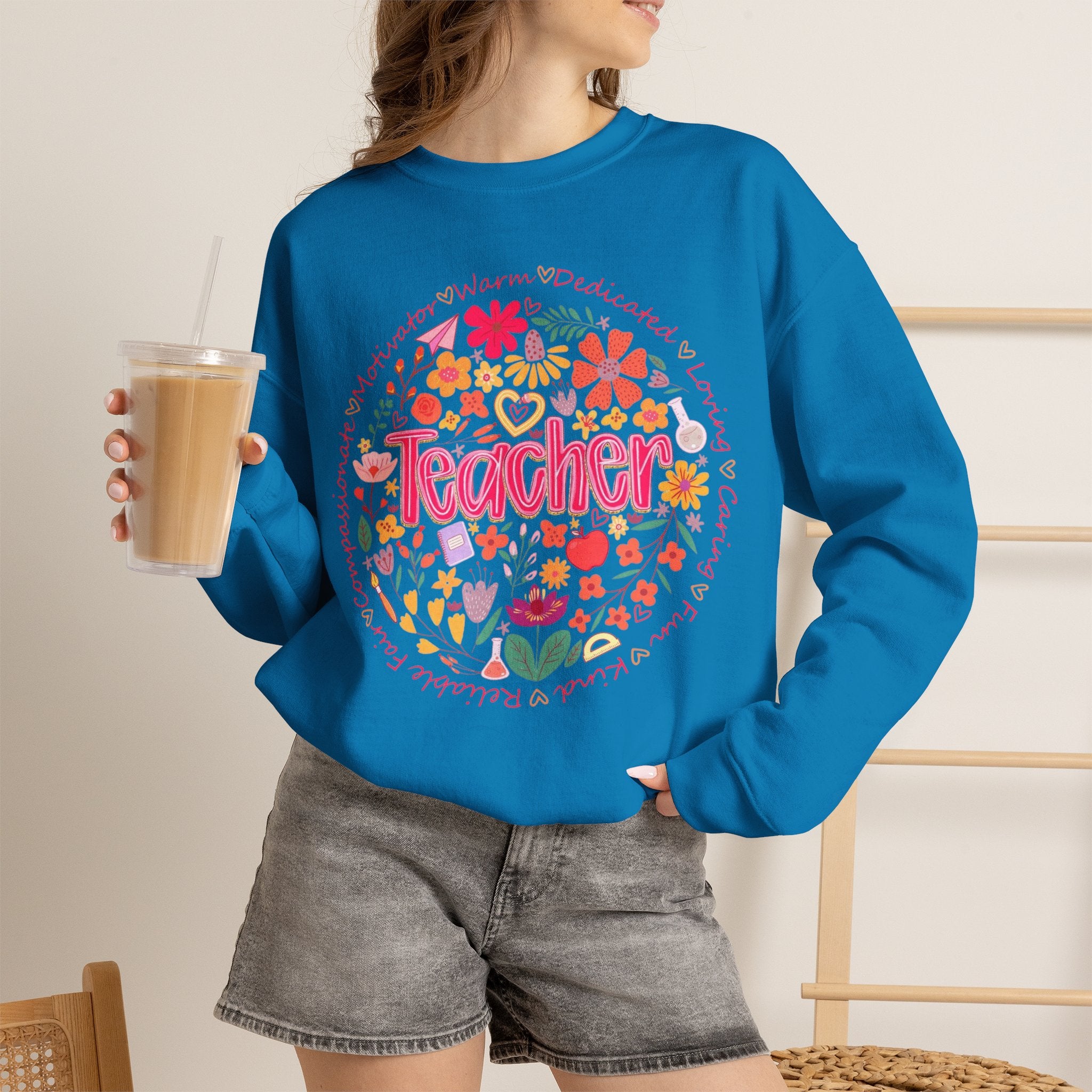 Teacher Floral Sweatshirt