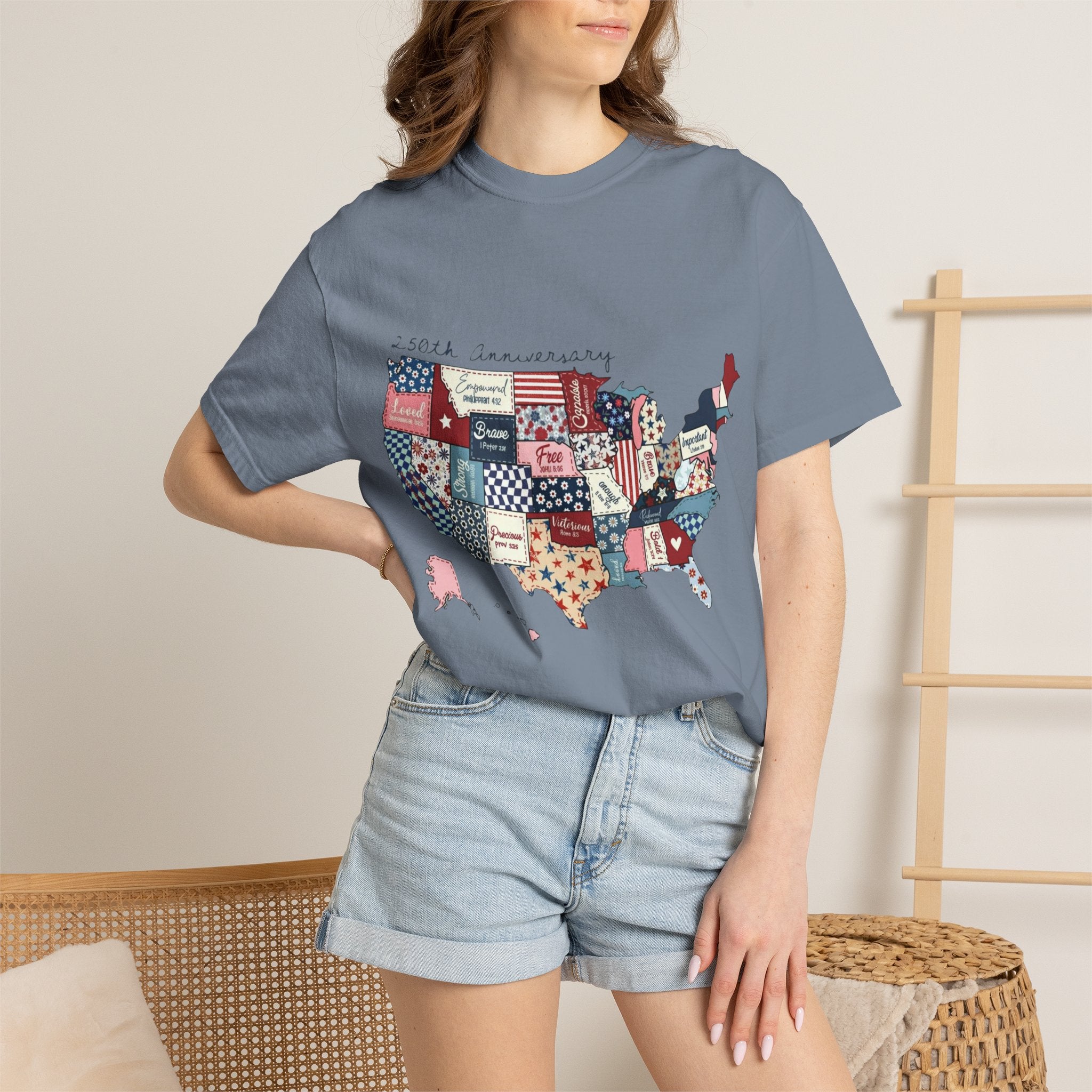Comfort Colors- Patchwork USA Map T-Shirt