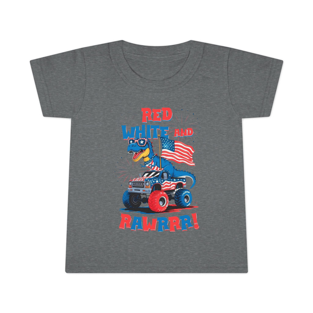 Toddler T-Shirt — "Red White and Rawrr!" Patriotic Tee