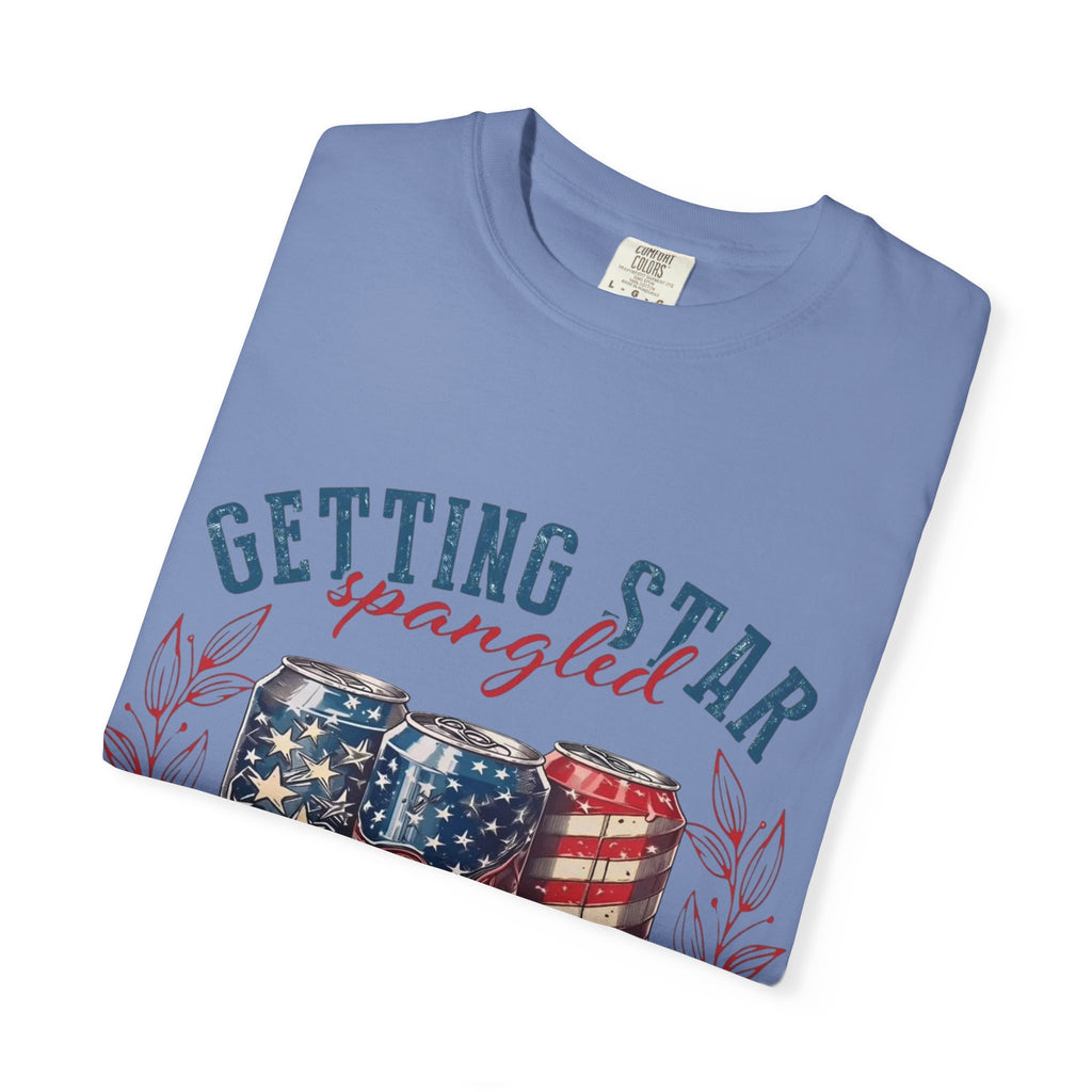 Getting Star Spangled Hammered T-Shirt — Patriotic Beer Can Graphic