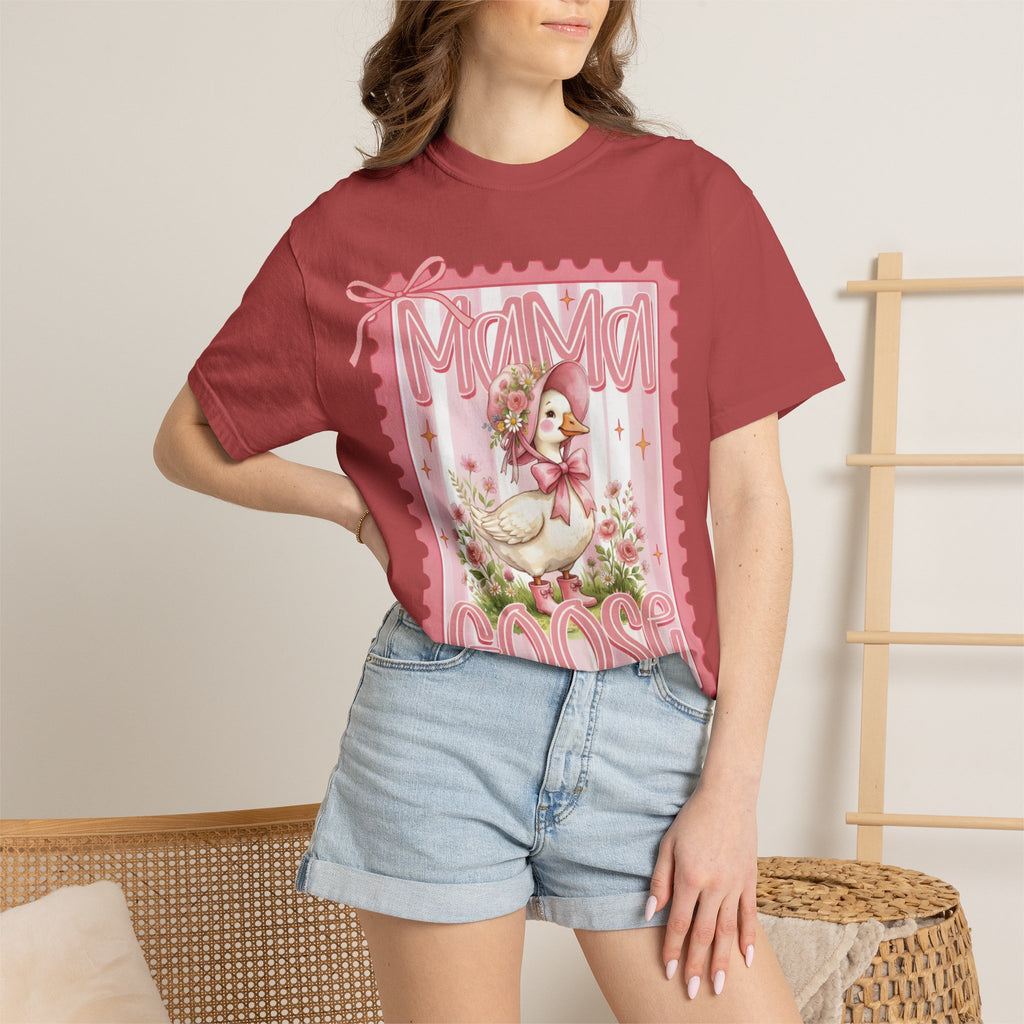 Mama Goose T-Shirt — Vintage Pink Nursery Illustration Tee