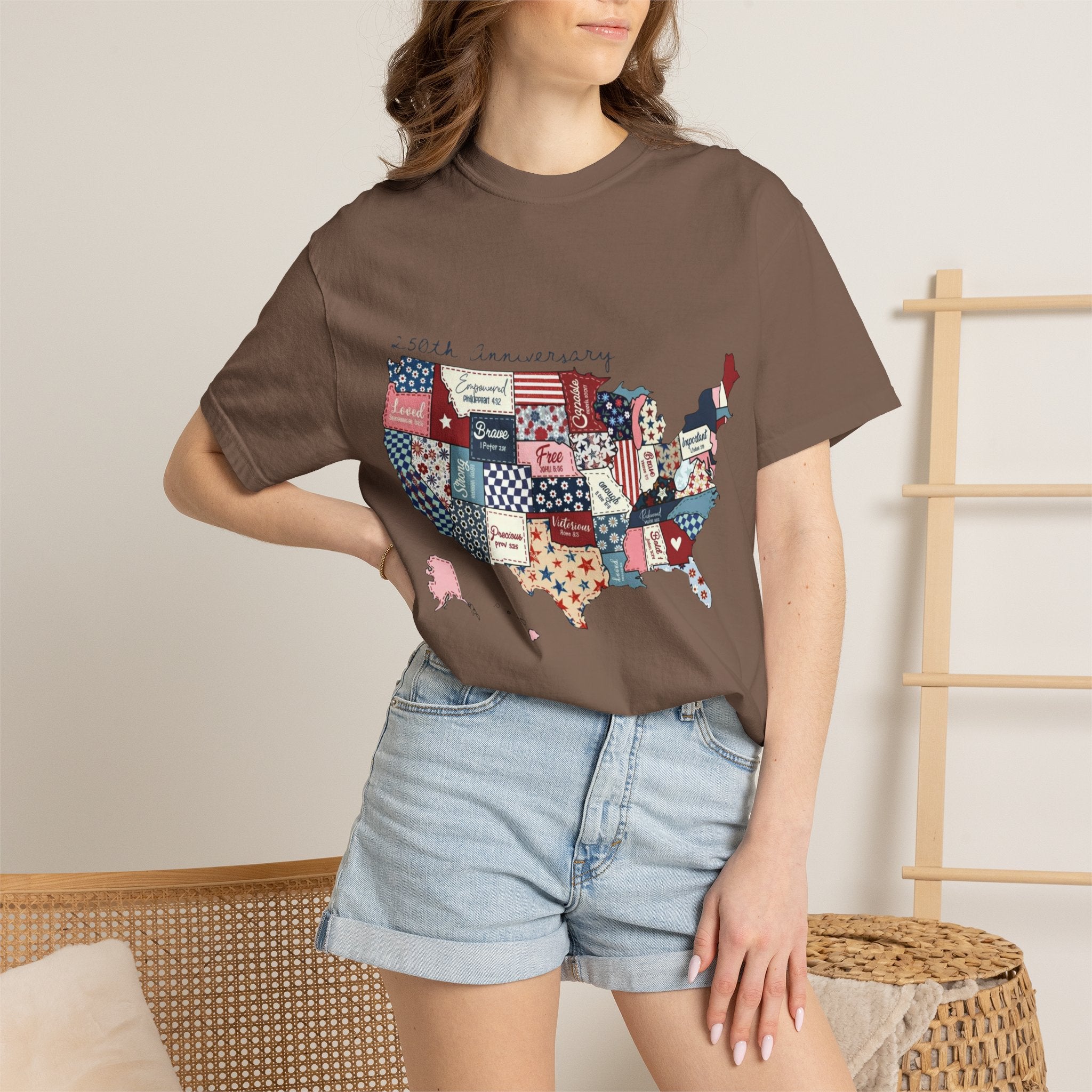 Comfort Colors- Patchwork USA Map T-Shirt