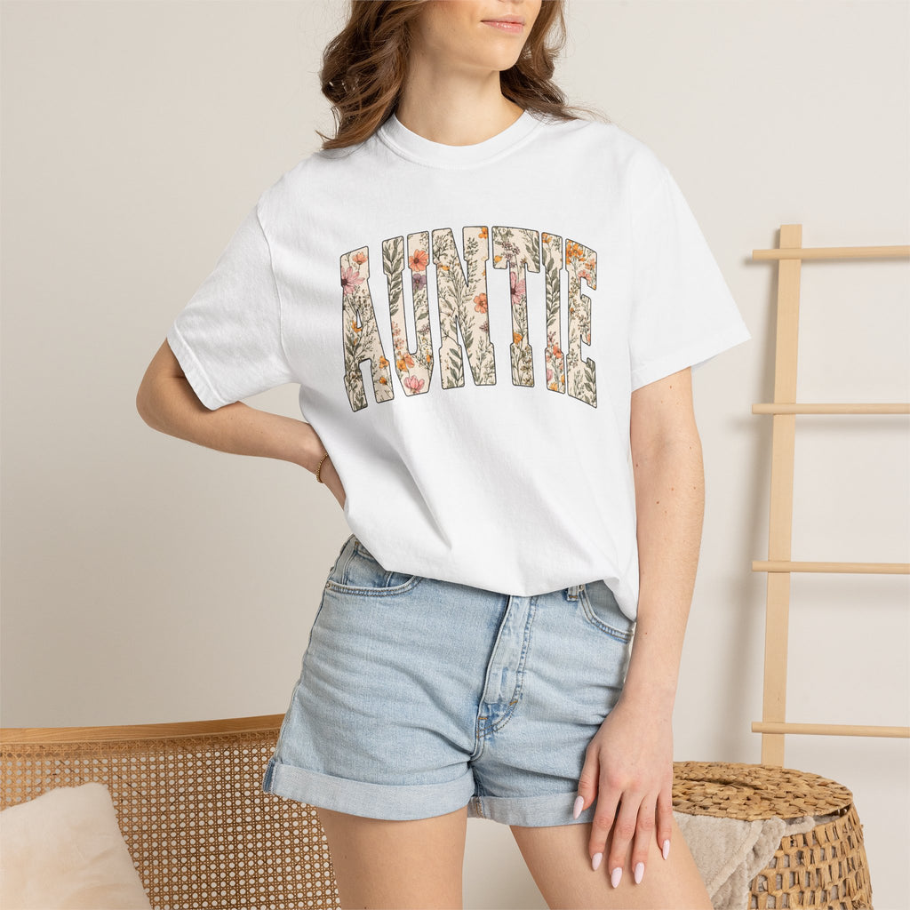 “Auntie” Floral Tee