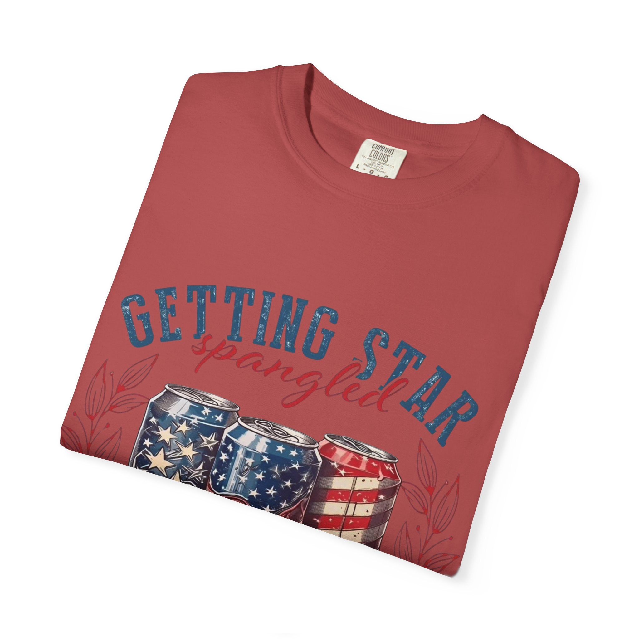 Getting Star Spangled Hammered T-Shirt — Patriotic Beer Can Graphic