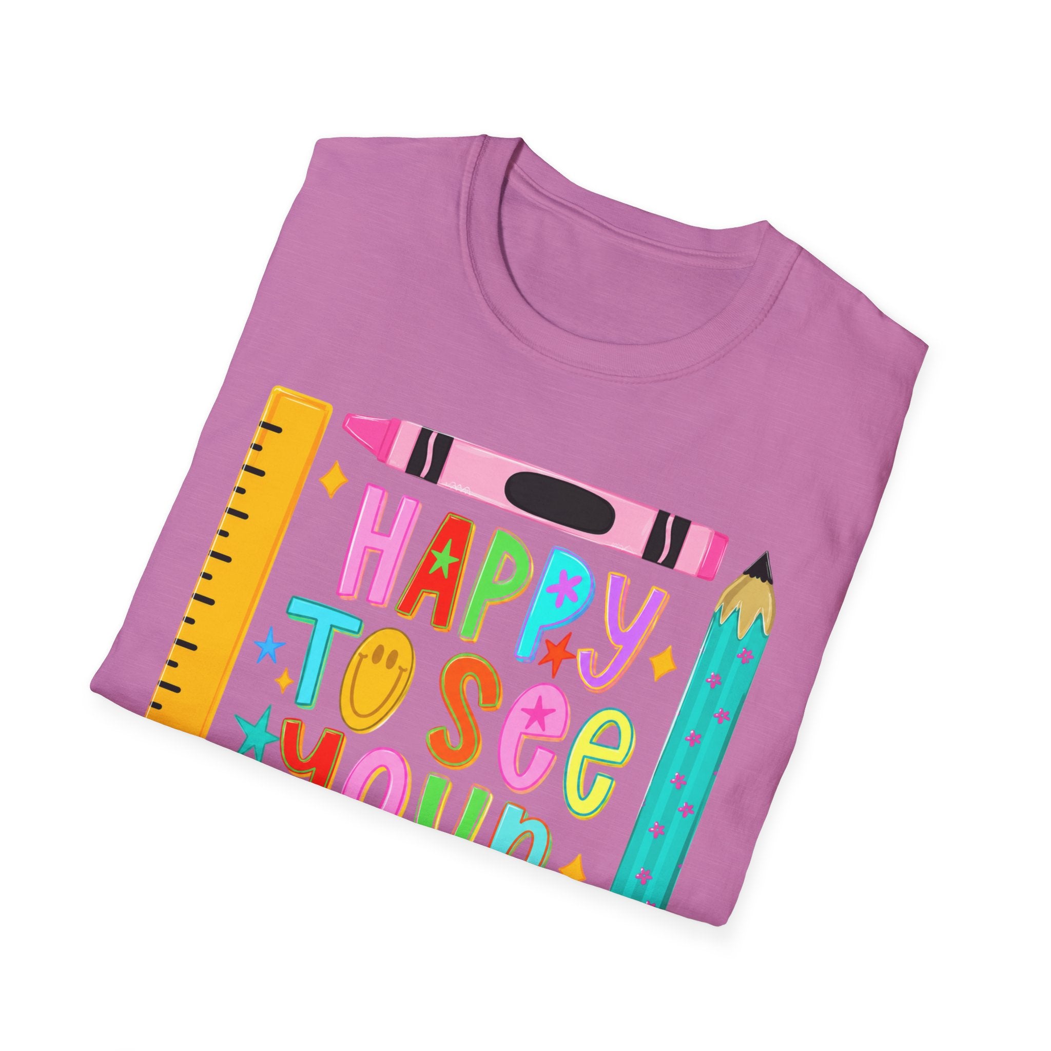 “Happy To See Your Face” Teacher Tee