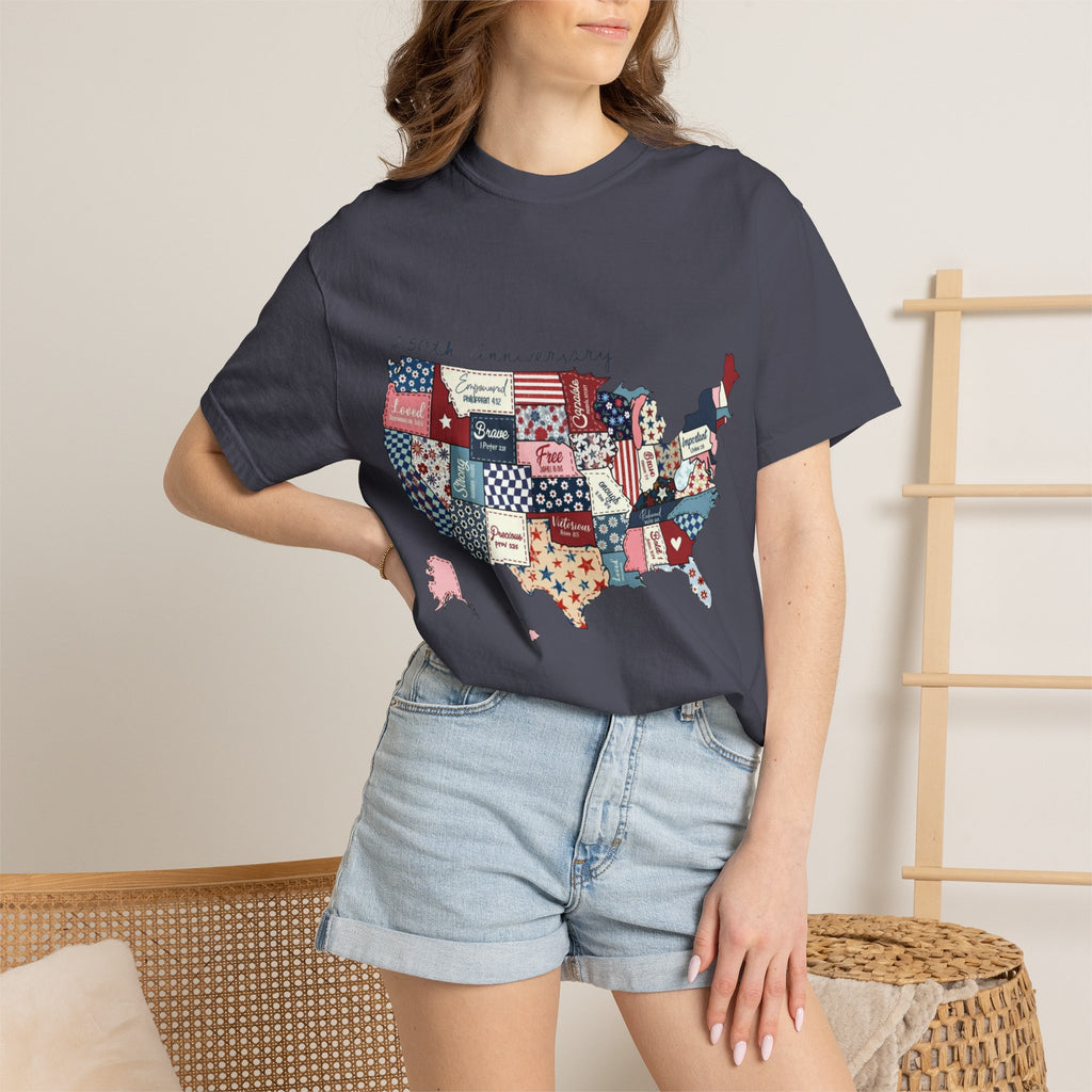 Comfort Colors- Patchwork USA Map T-Shirt