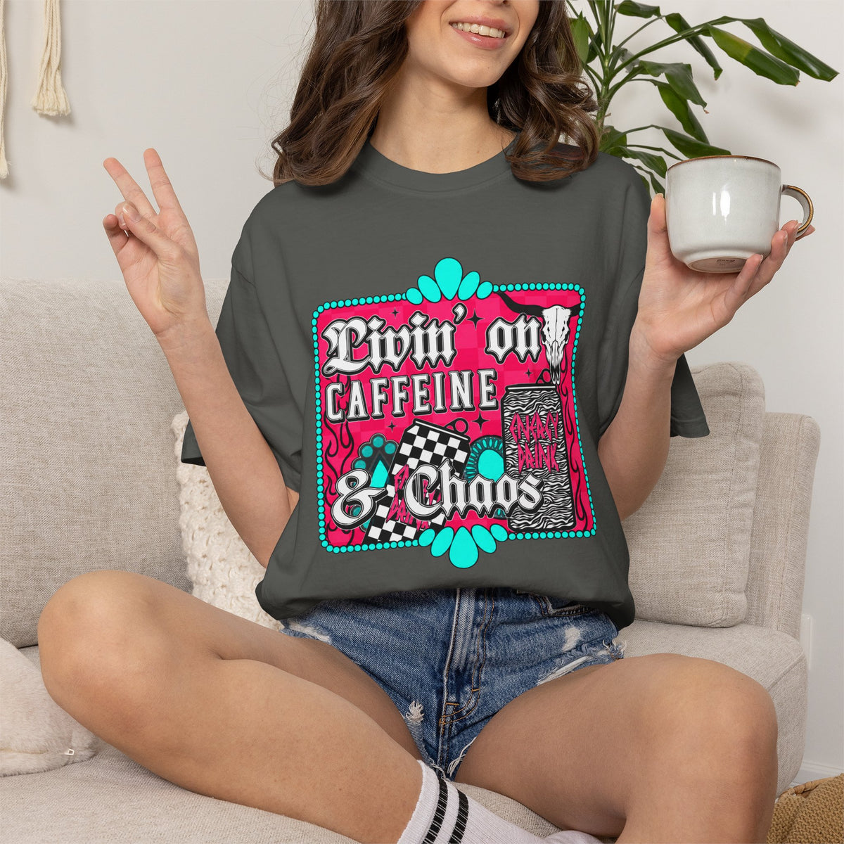 Livin' on Caffeine & Chaos Tee