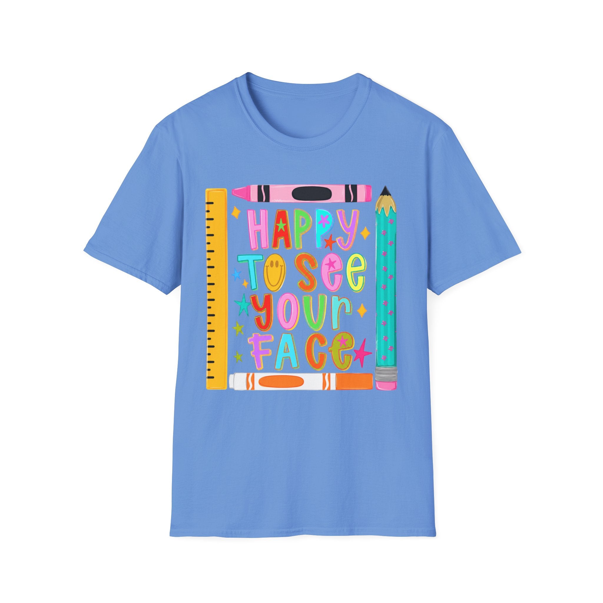 “Happy To See Your Face” Teacher Tee