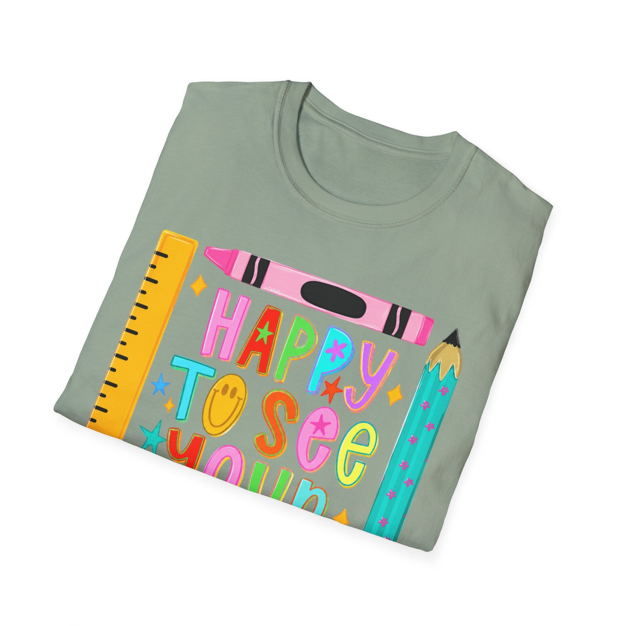 “Happy To See Your Face” Teacher Tee