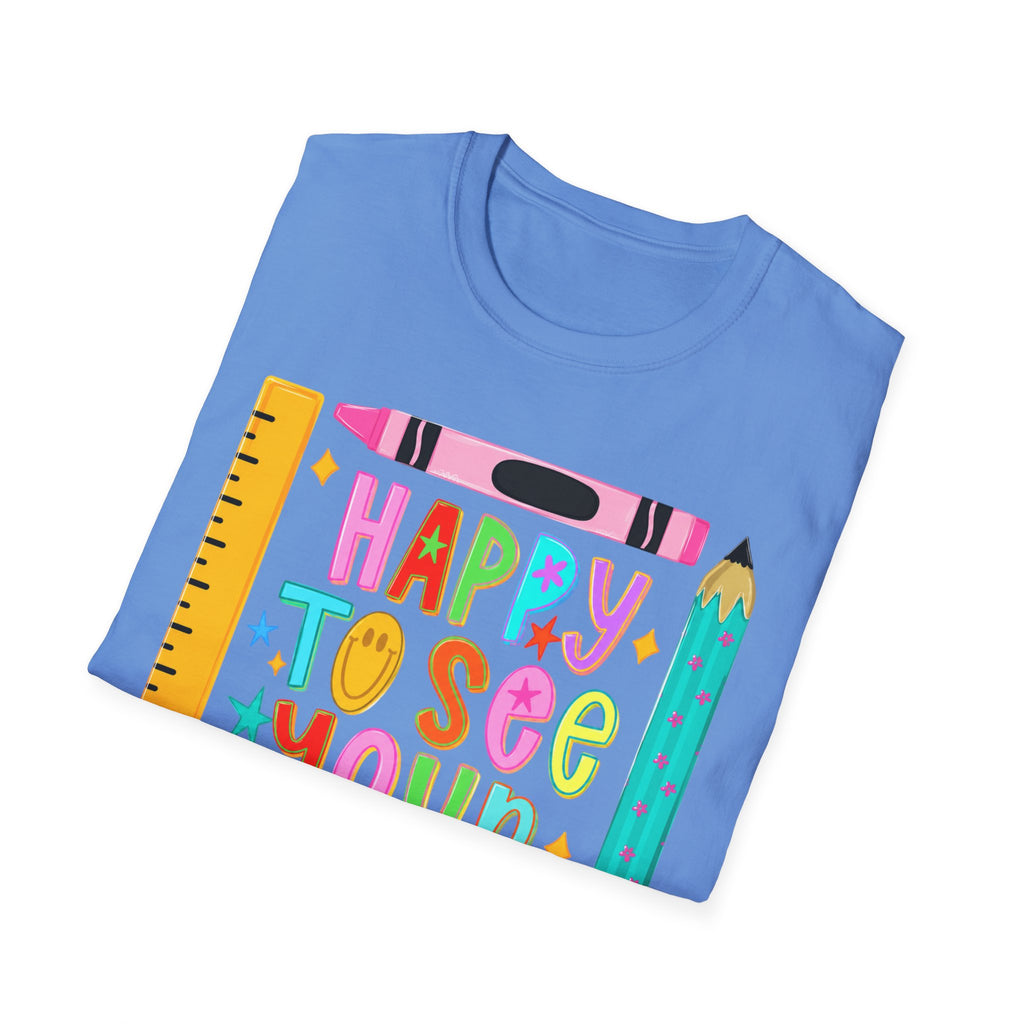 “Happy To See Your Face” Teacher Tee