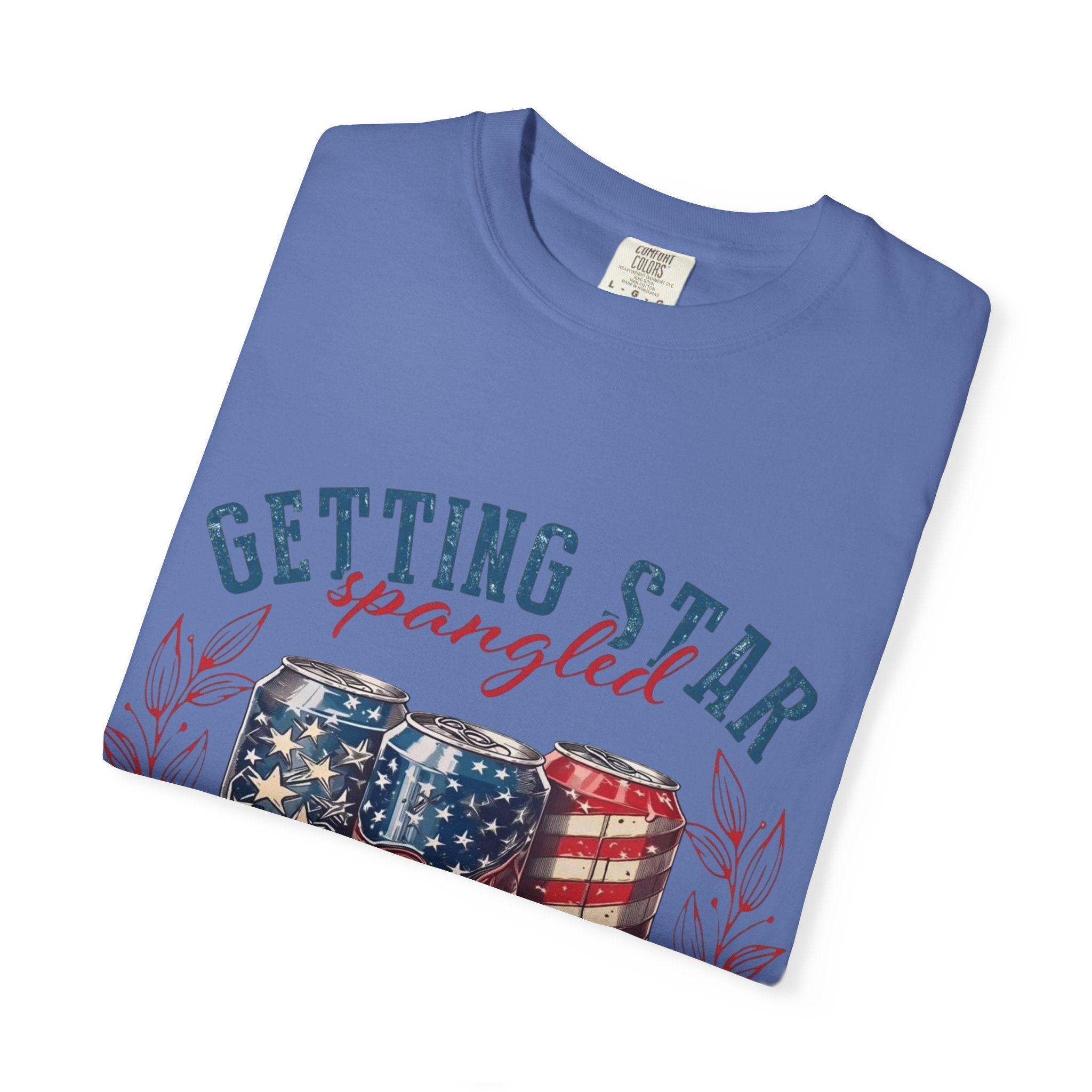 Getting Star Spangled Hammered T-Shirt — Patriotic Beer Can Graphic