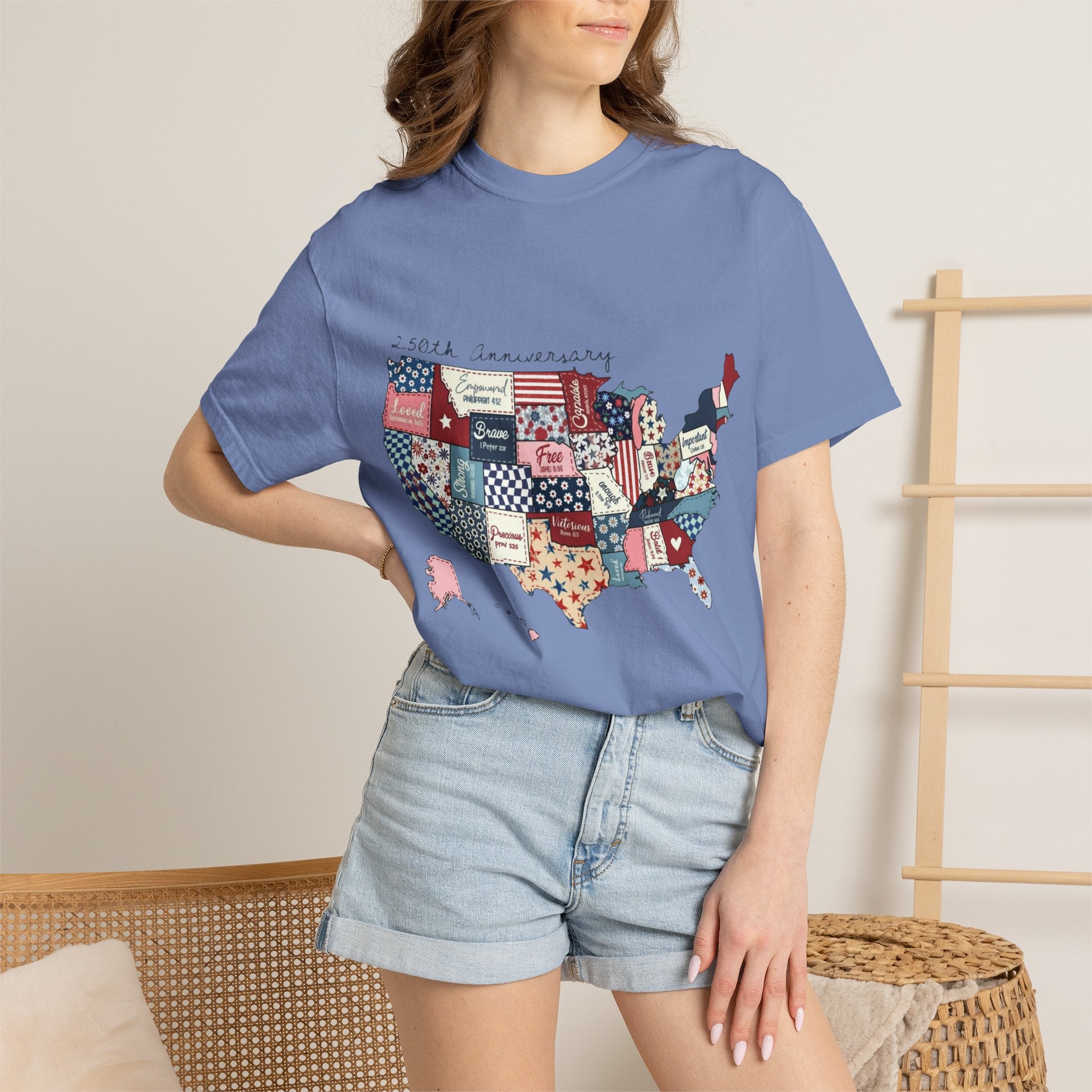 Comfort Colors- Patchwork USA Map T-Shirt