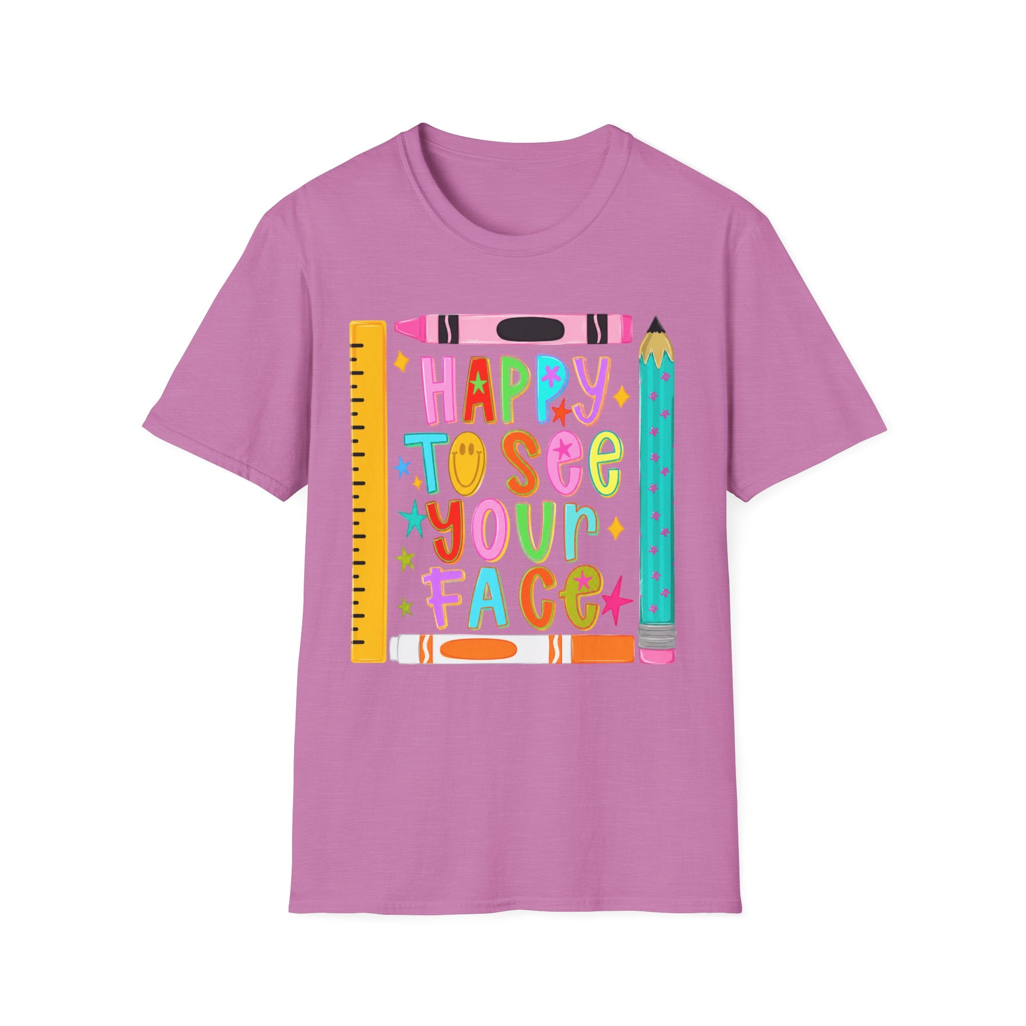 “Happy To See Your Face” Teacher Tee