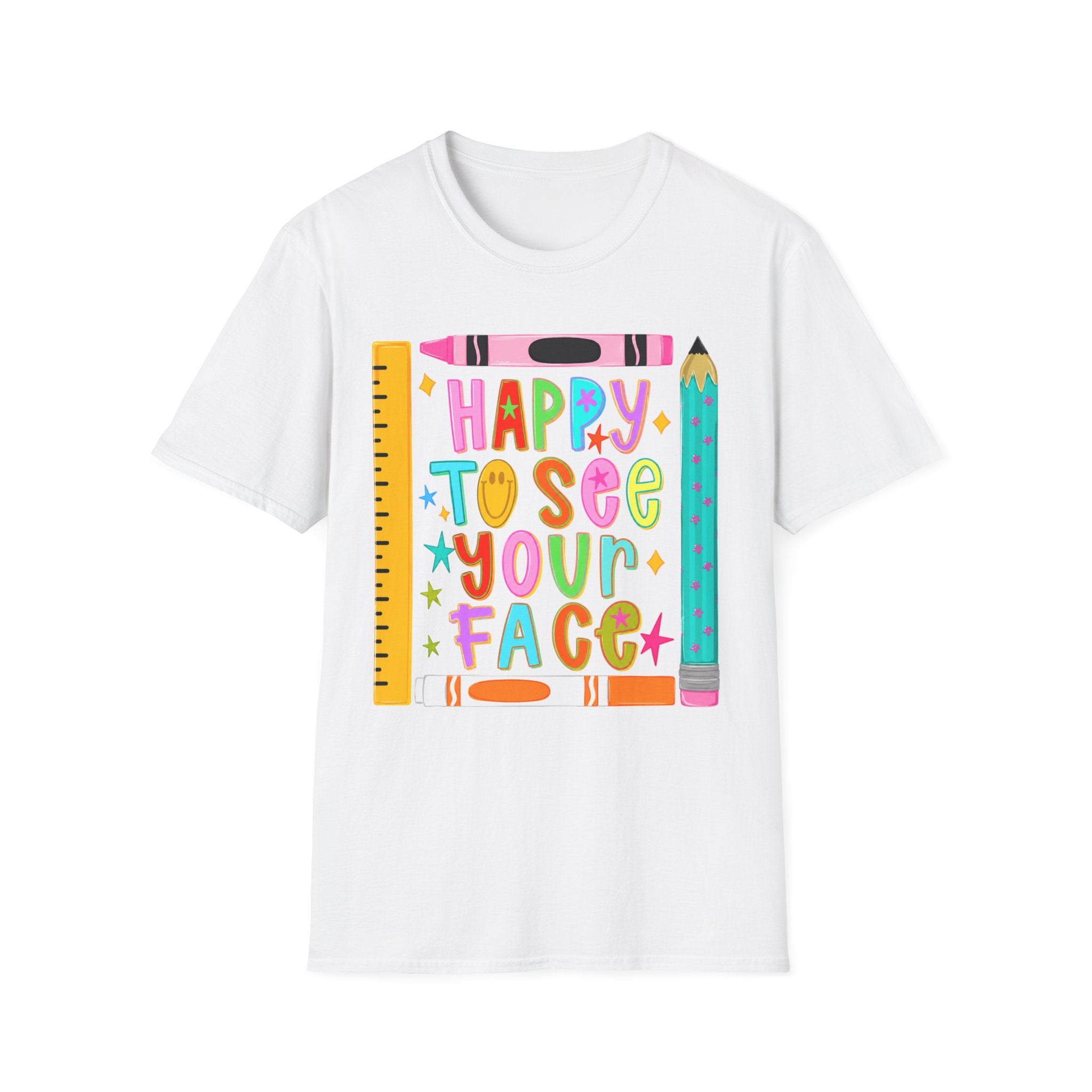 “Happy To See Your Face” Teacher Tee