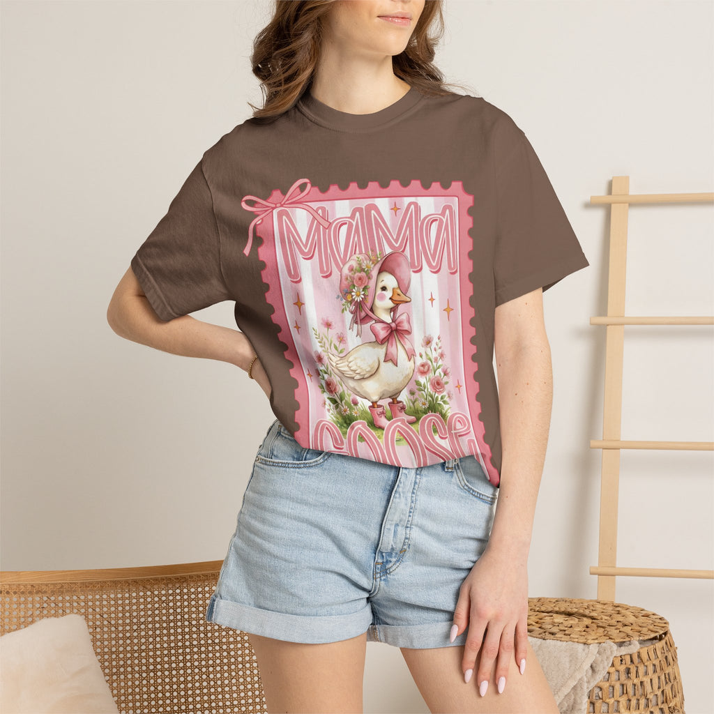 Mama Goose T-Shirt — Vintage Pink Nursery Illustration Tee
