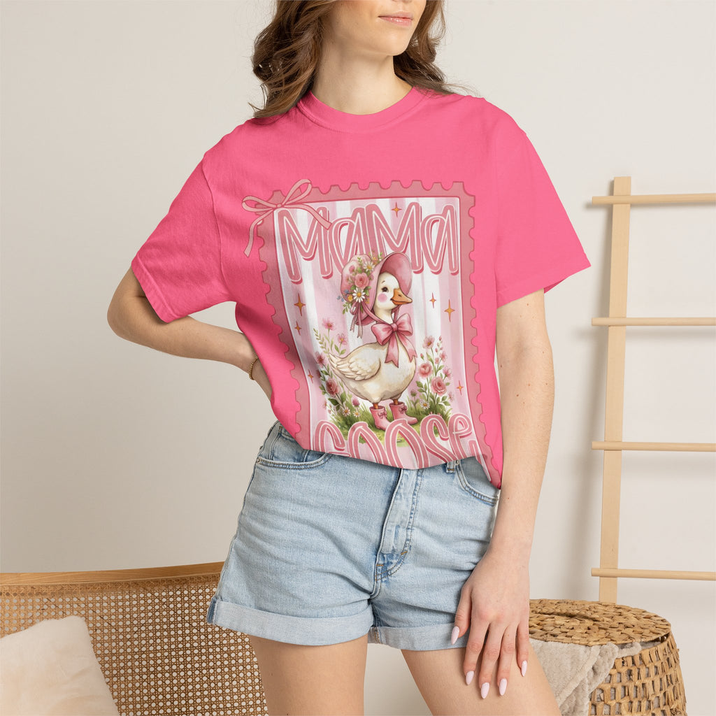 Mama Goose T-Shirt — Vintage Pink Nursery Illustration Tee