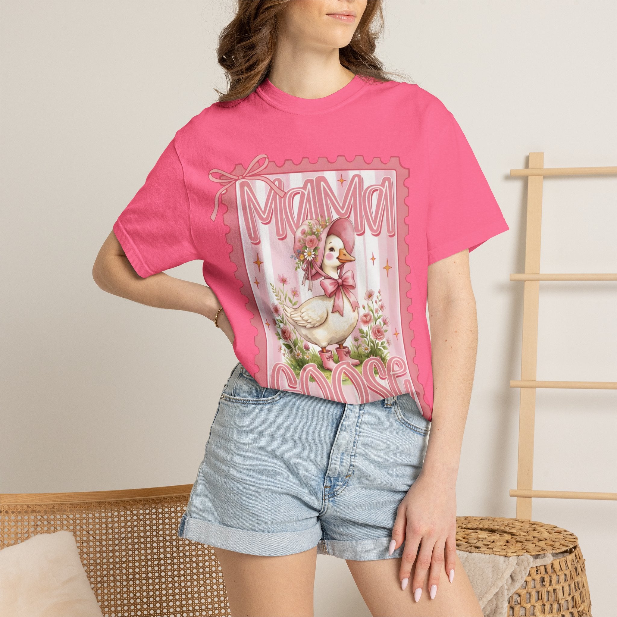 Mama Goose T-Shirt — Vintage Pink Nursery Illustration Tee