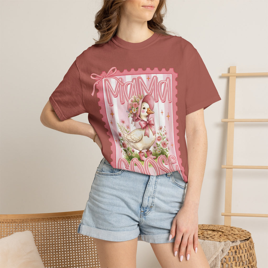 Mama Goose T-Shirt — Vintage Pink Nursery Illustration Tee