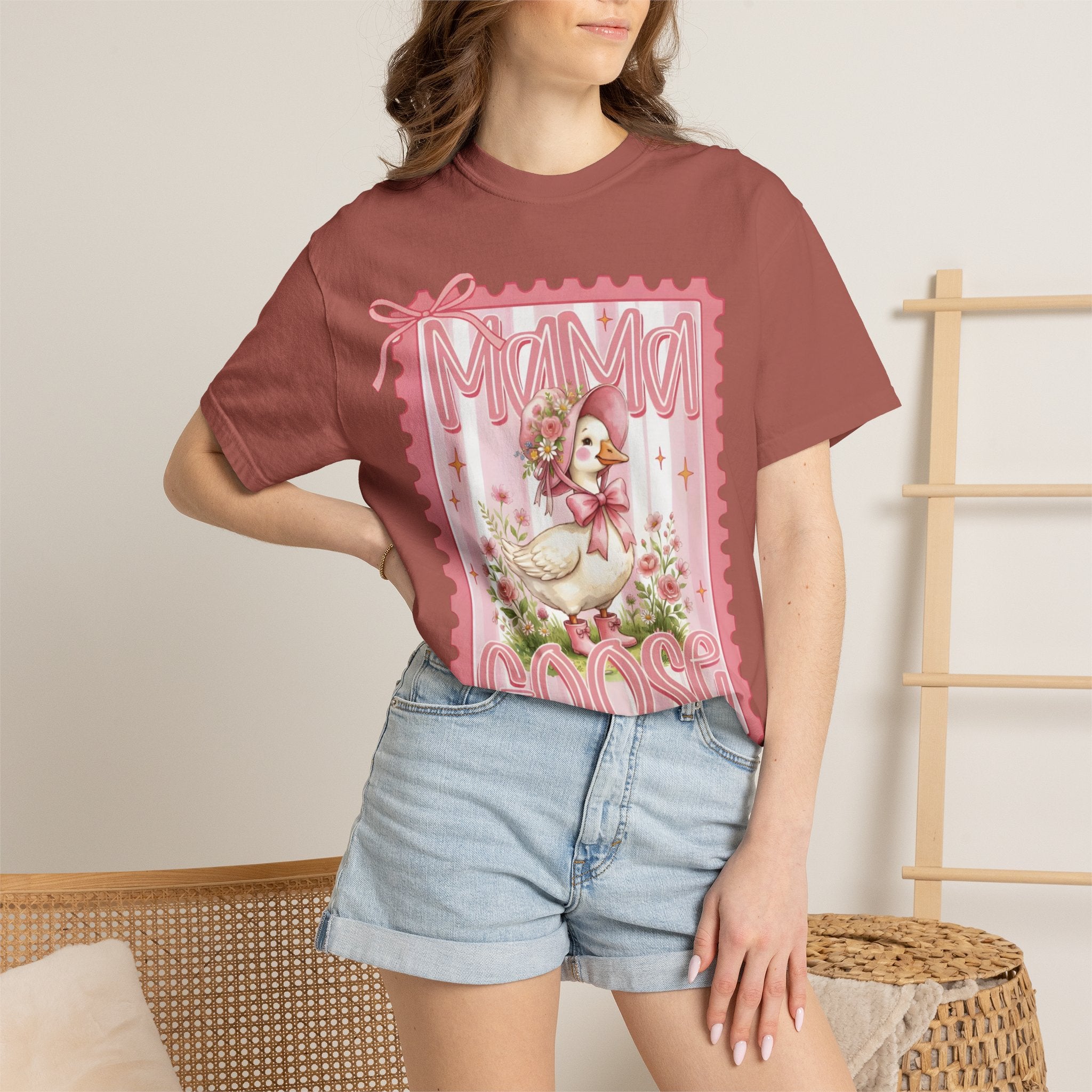 Mama Goose T-Shirt — Vintage Pink Nursery Illustration Tee