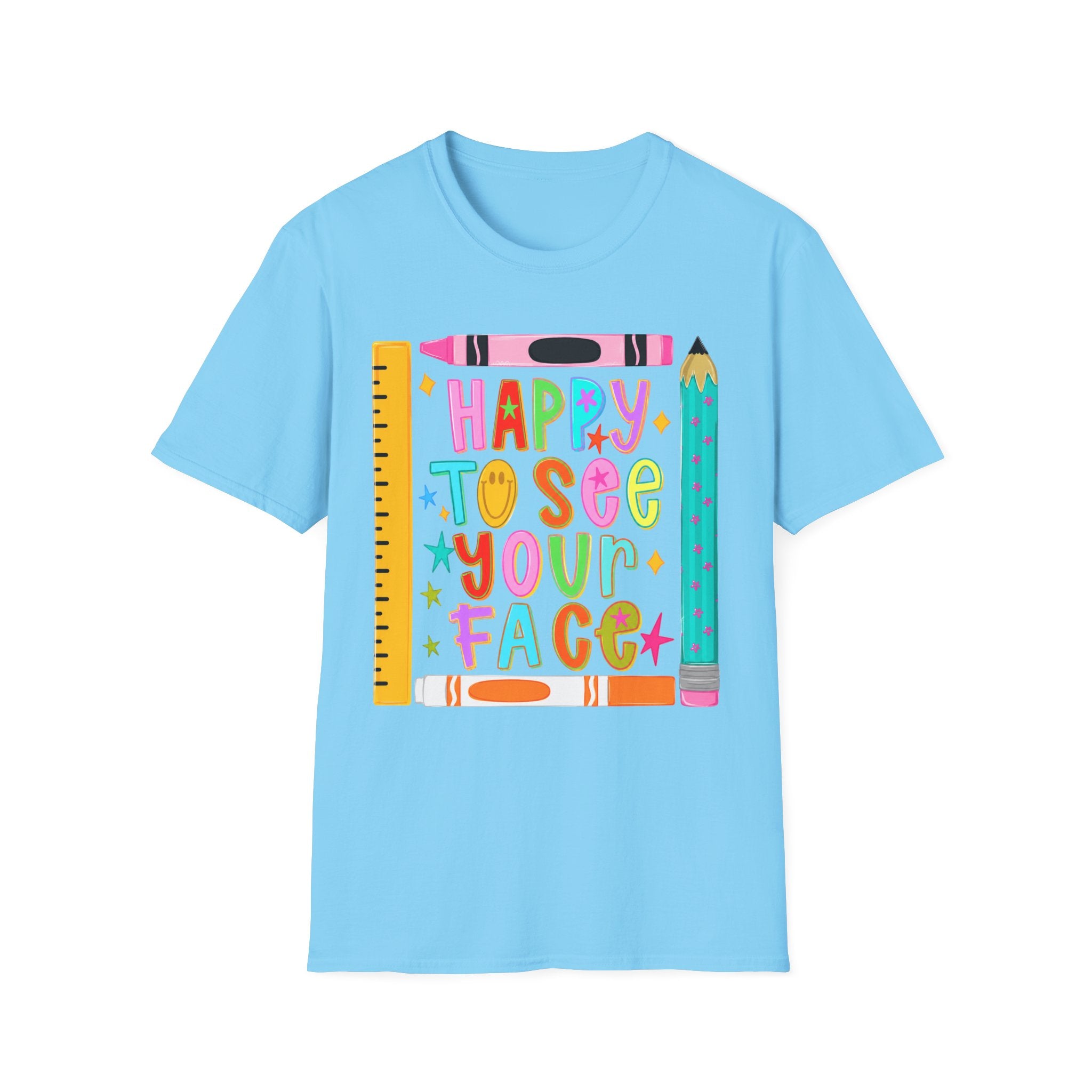“Happy To See Your Face” Teacher Tee
