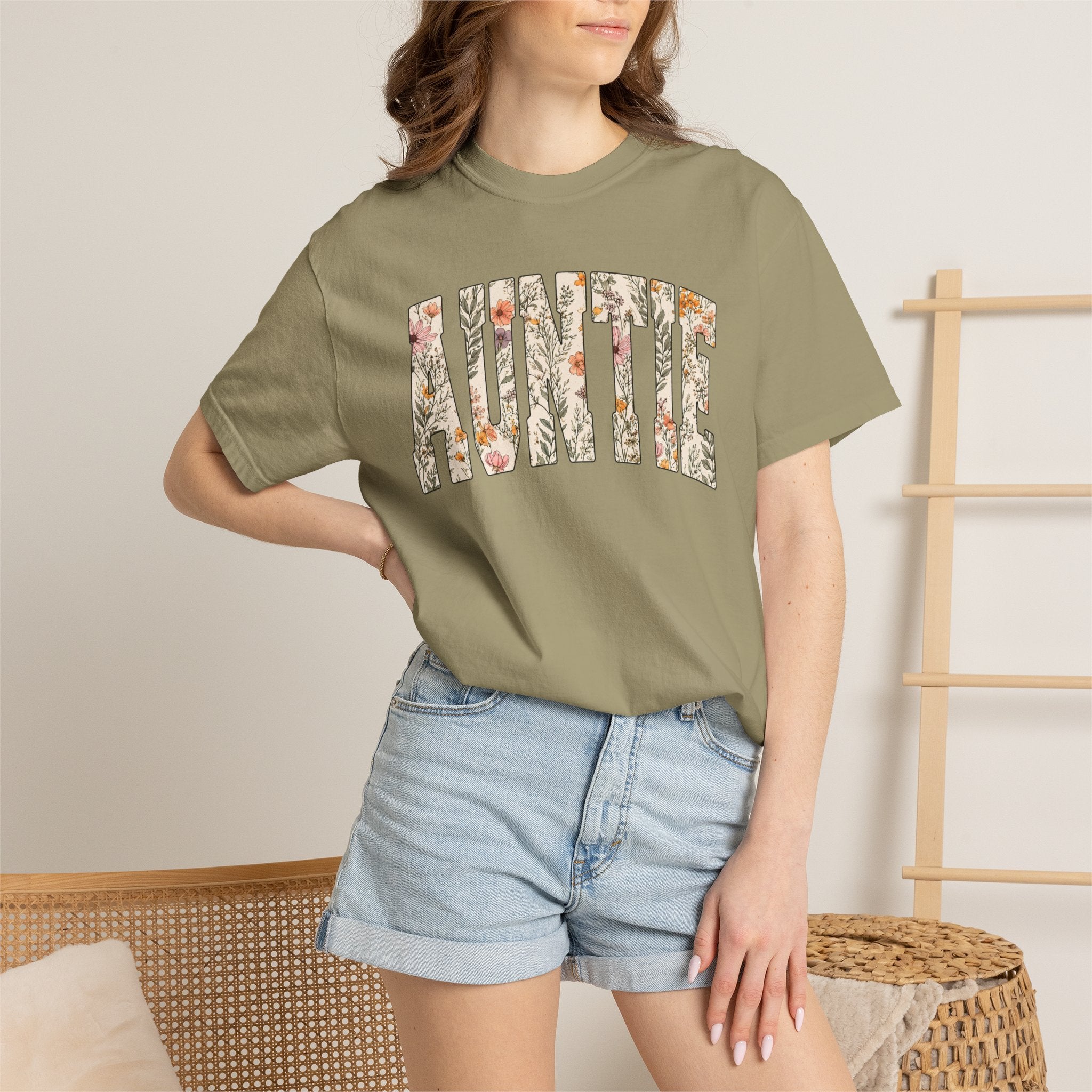 “Auntie” Floral Tee
