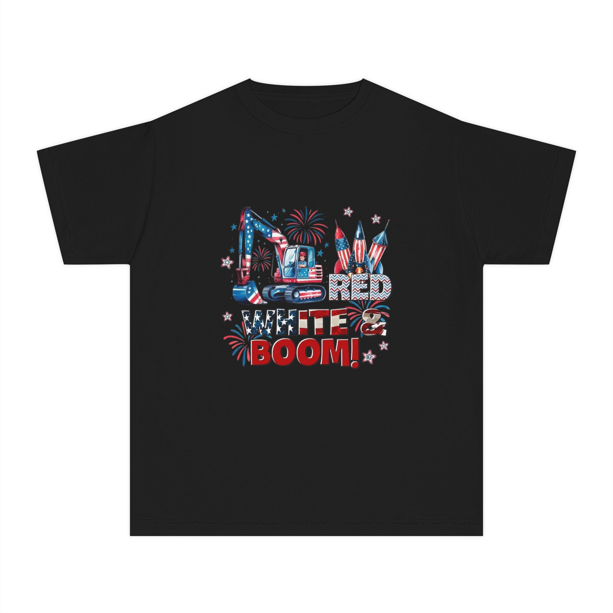 Youth Tee — Patriotic "Red White Boom"