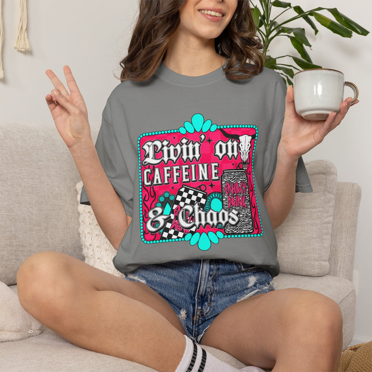 Livin' on Caffeine & Chaos Tee