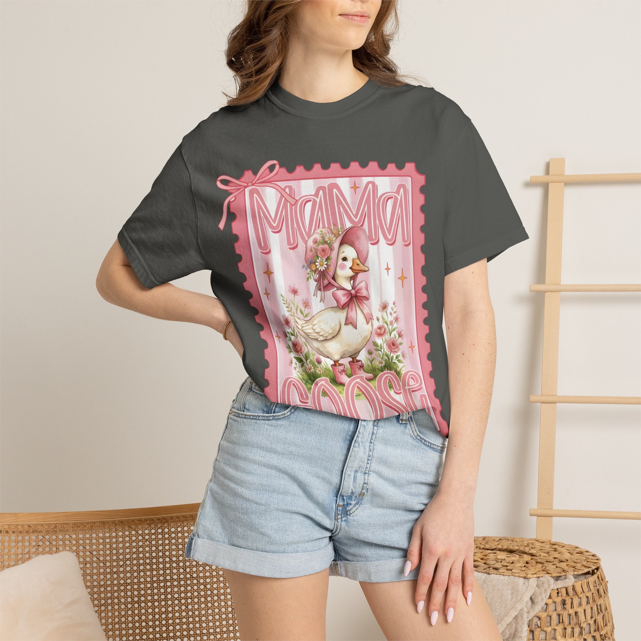 Mama Goose T-Shirt — Vintage Pink Nursery Illustration Tee