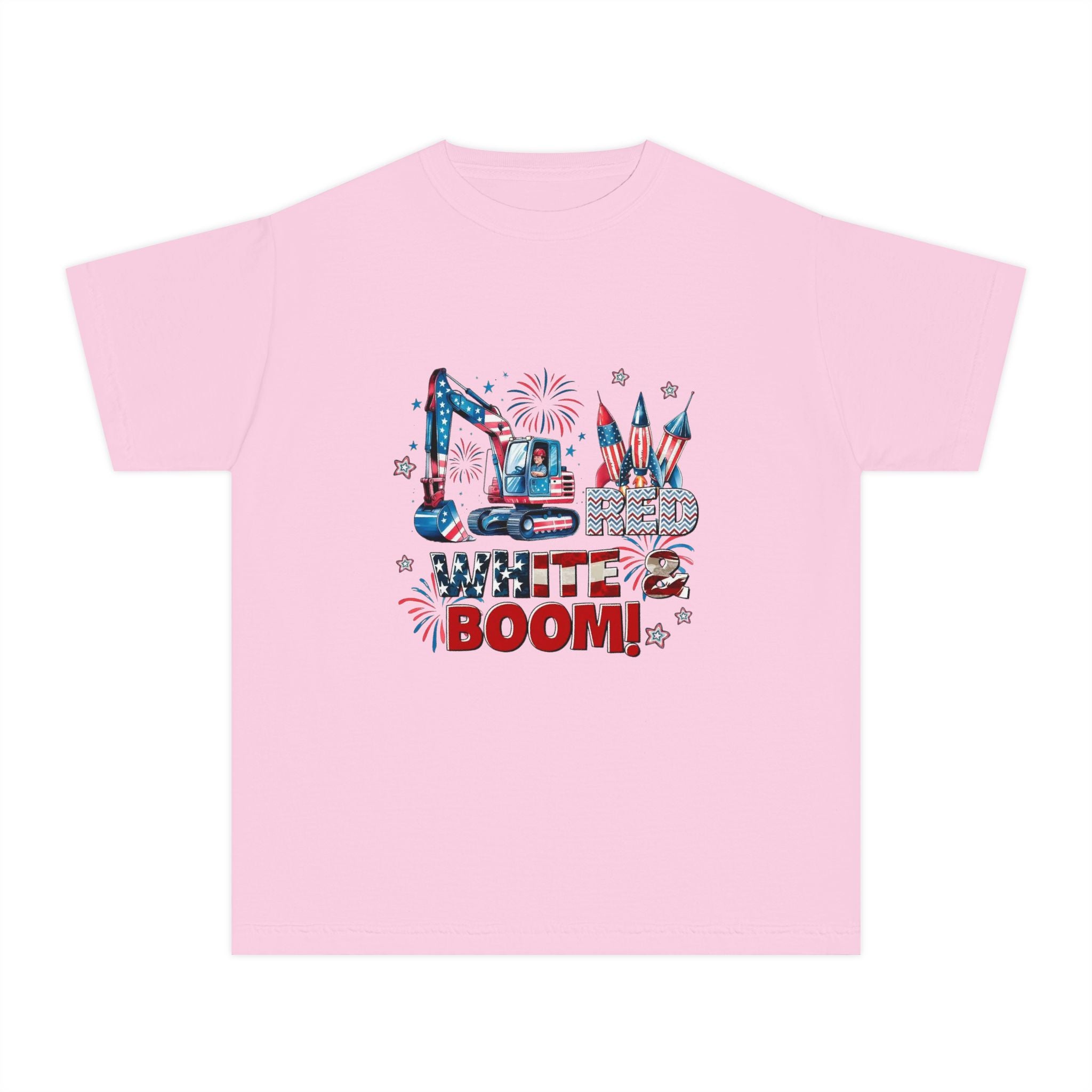 Youth Tee — Patriotic "Red White Boom"