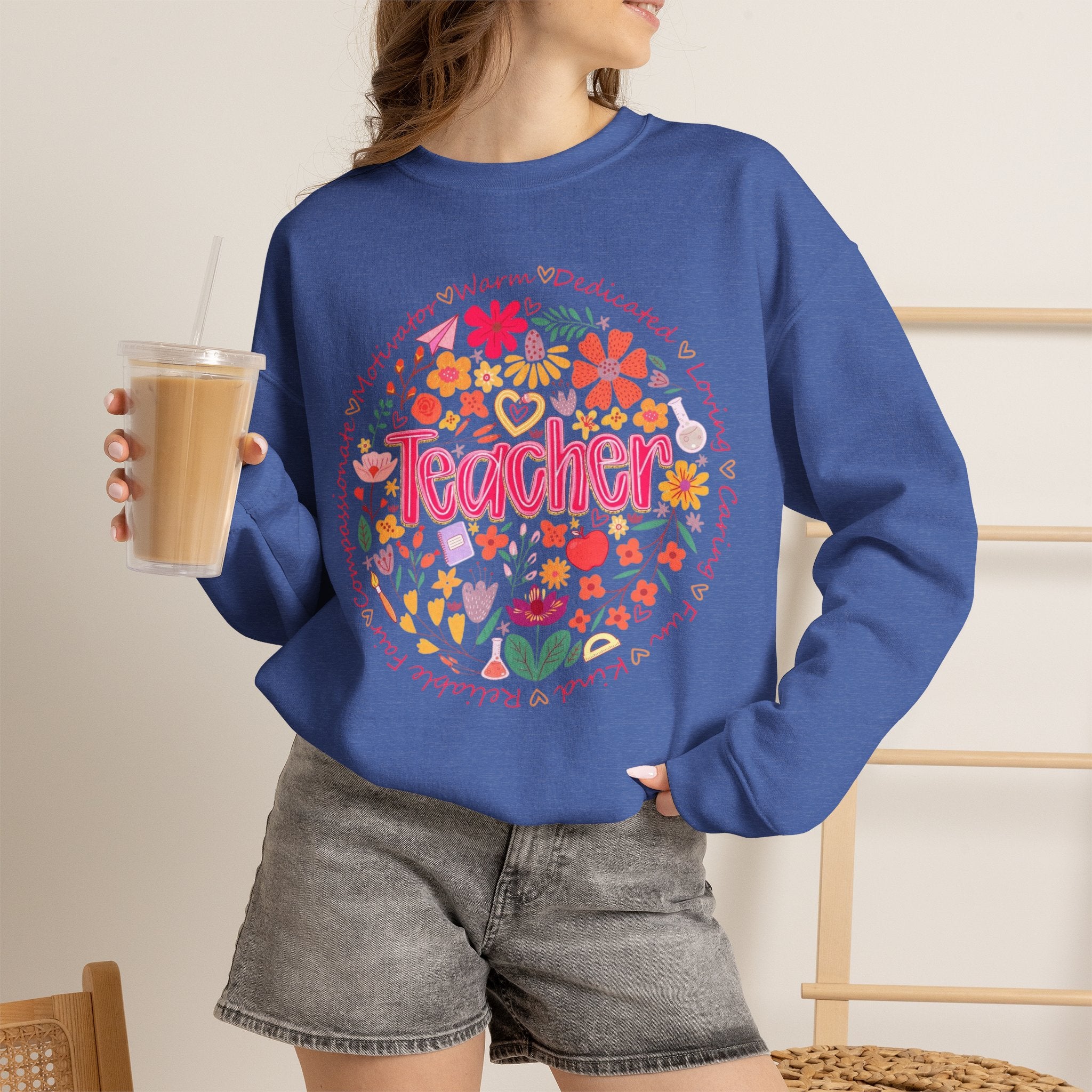 Teacher Floral Sweatshirt