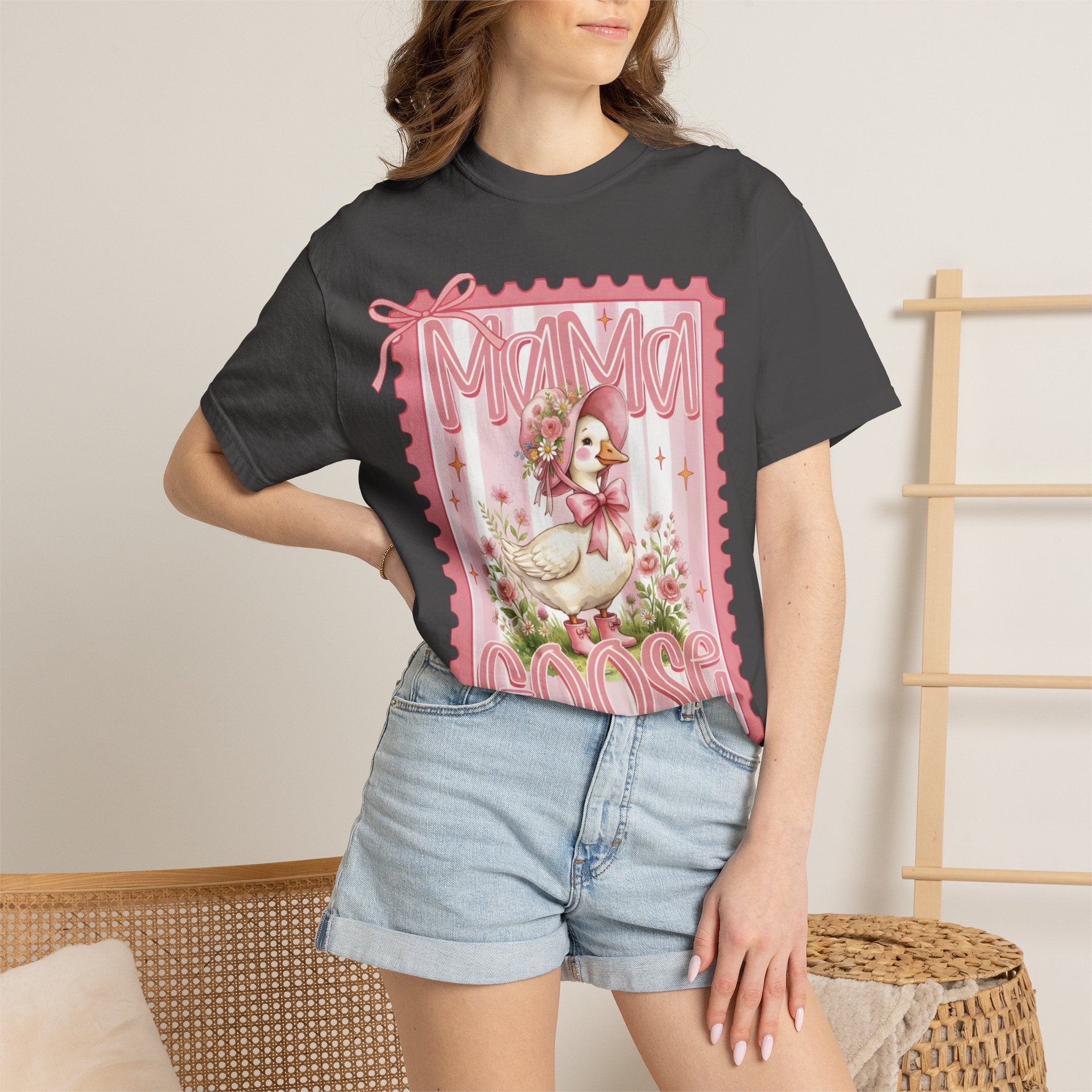 Mama Goose T-Shirt — Vintage Pink Nursery Illustration Tee