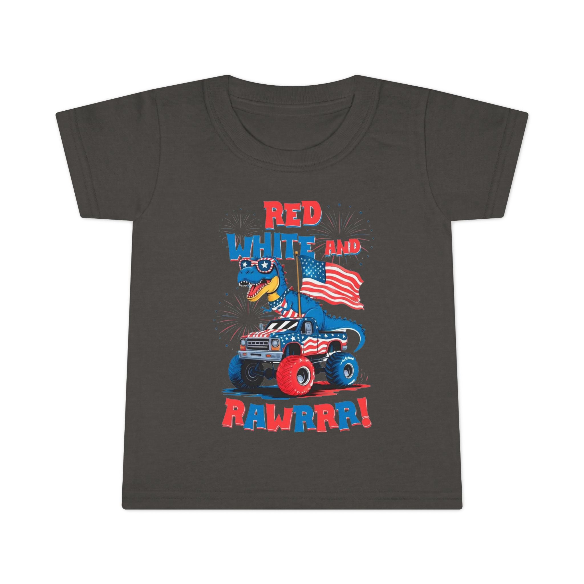 Toddler T-Shirt — "Red White and Rawrr!" Patriotic Tee