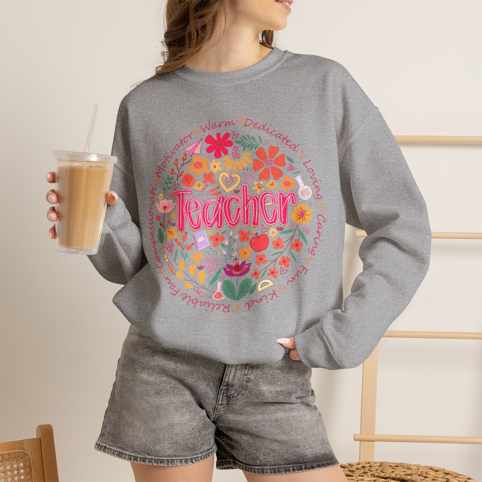 Teacher Floral Sweatshirt