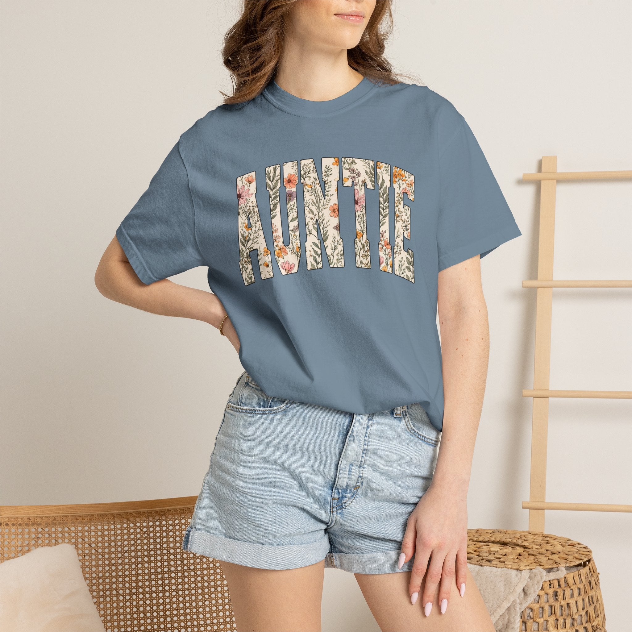 “Auntie” Floral Tee
