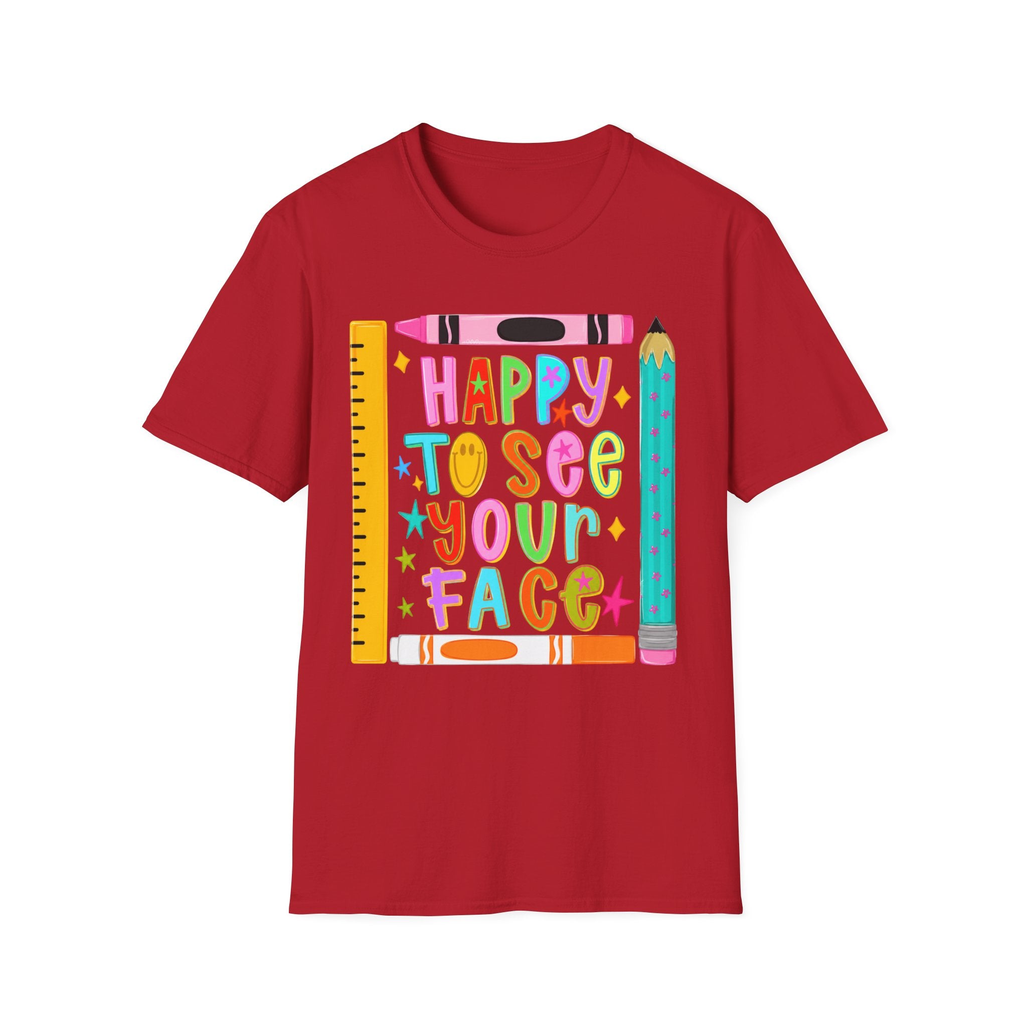 “Happy To See Your Face” Teacher Tee