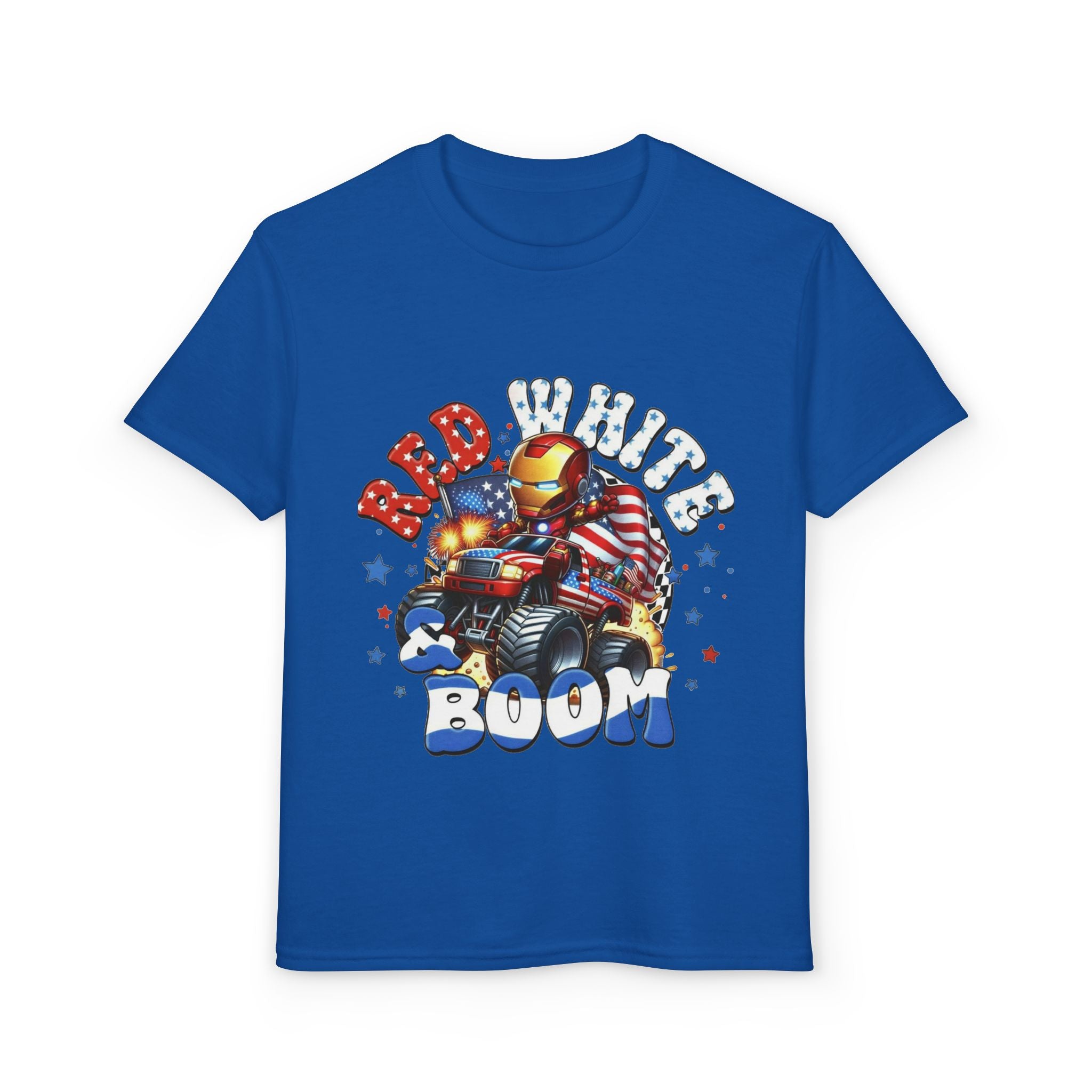Youth T-Shirt — "Red White Boom" Patriotic Graphic